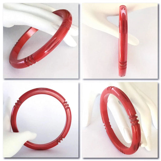 Very striking cherry red vintage Bakelite bangle Jewelry Bubble