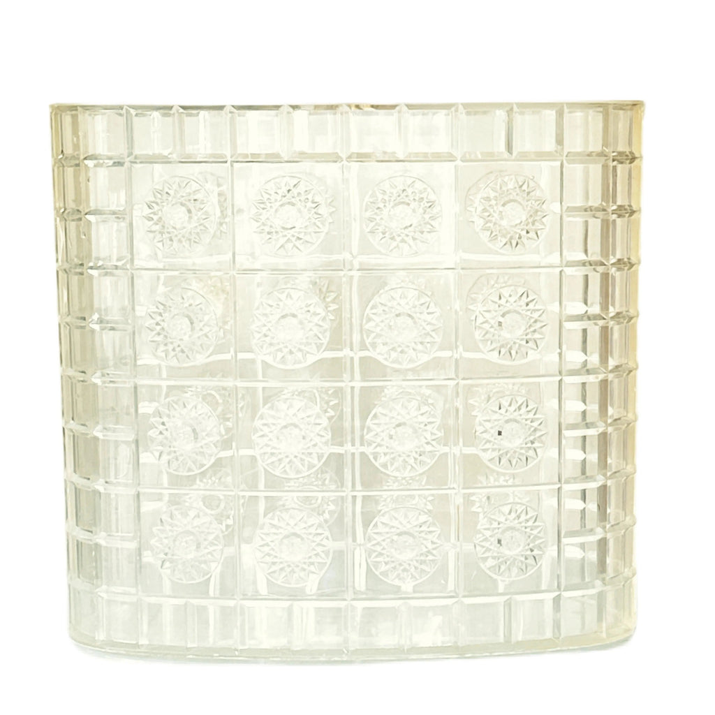 Vintage Acrylic Clear Oval Trash Can Wastebasket, Vaseline Color
