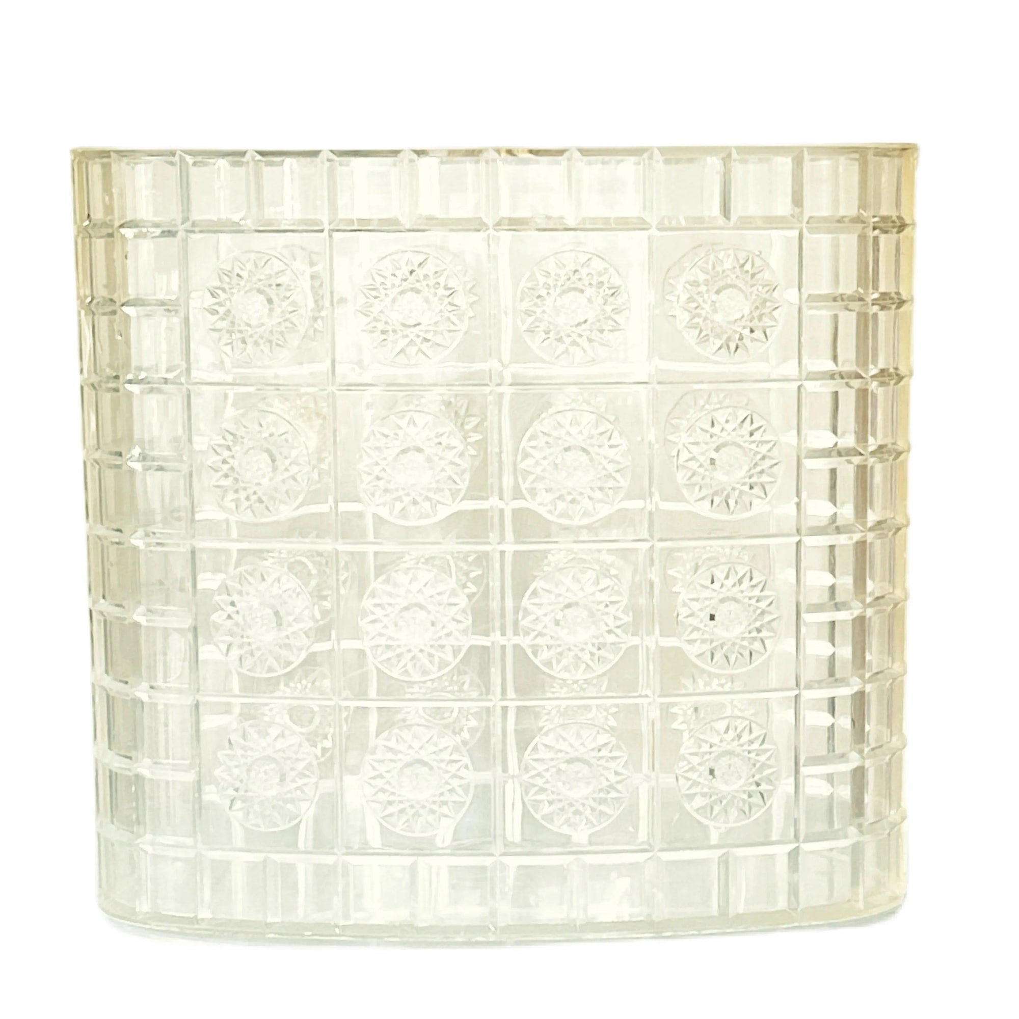 Vintage Acrylic Clear Oval Trash Can Wastebasket, Vaseline Color