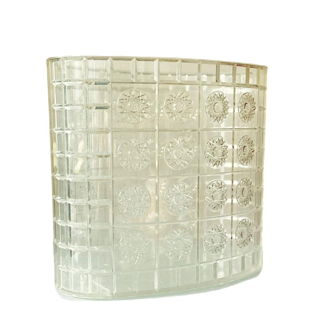 Vintage Acrylic Clear Oval Trash Can Wastebasket, Vaseline Color