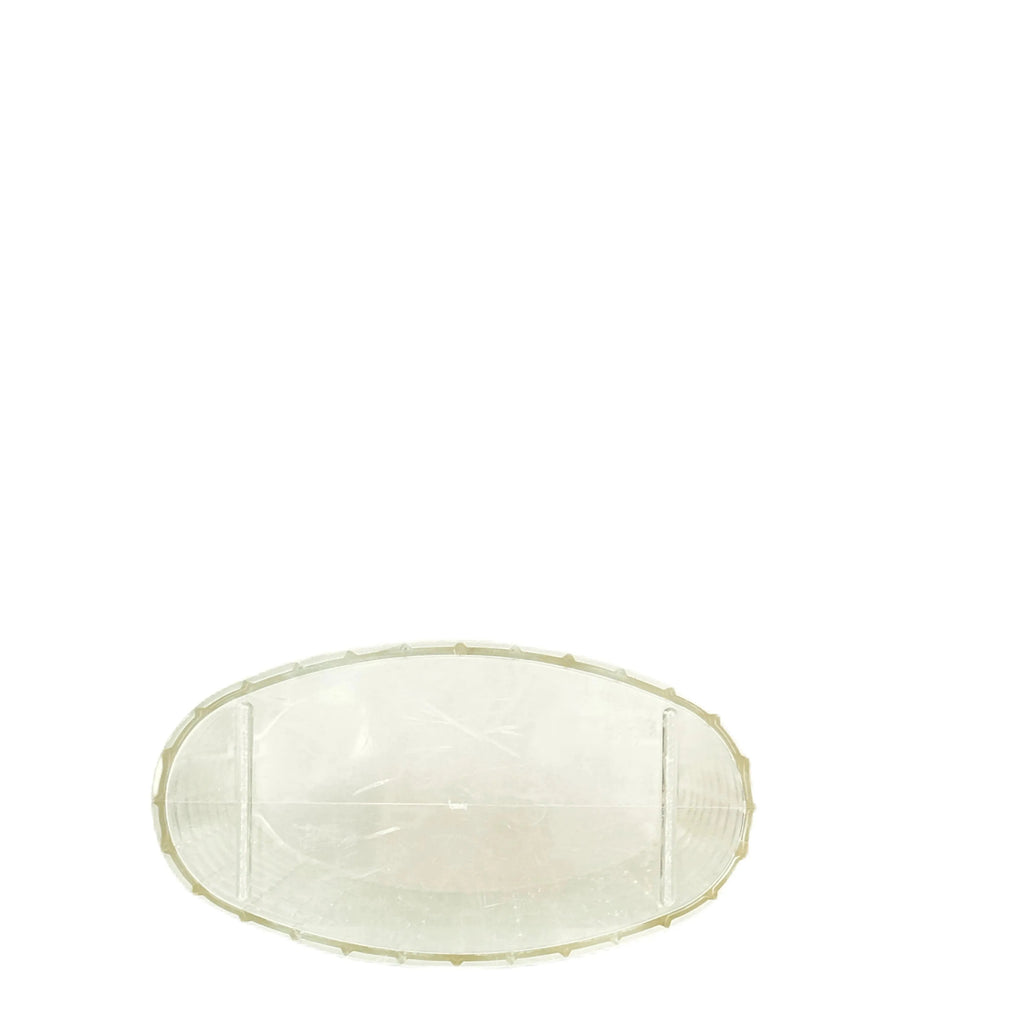 Vintage Acrylic Clear Oval Trash Can Wastebasket, Vaseline Color