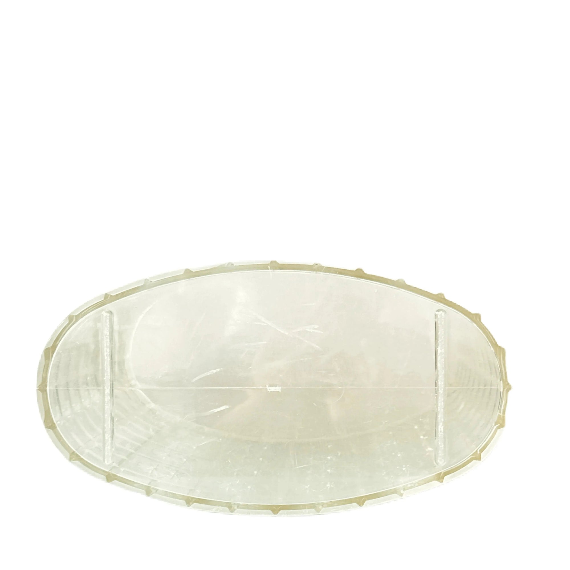 Vintage Acrylic Clear Oval Trash Can Wastebasket, Vaseline Color