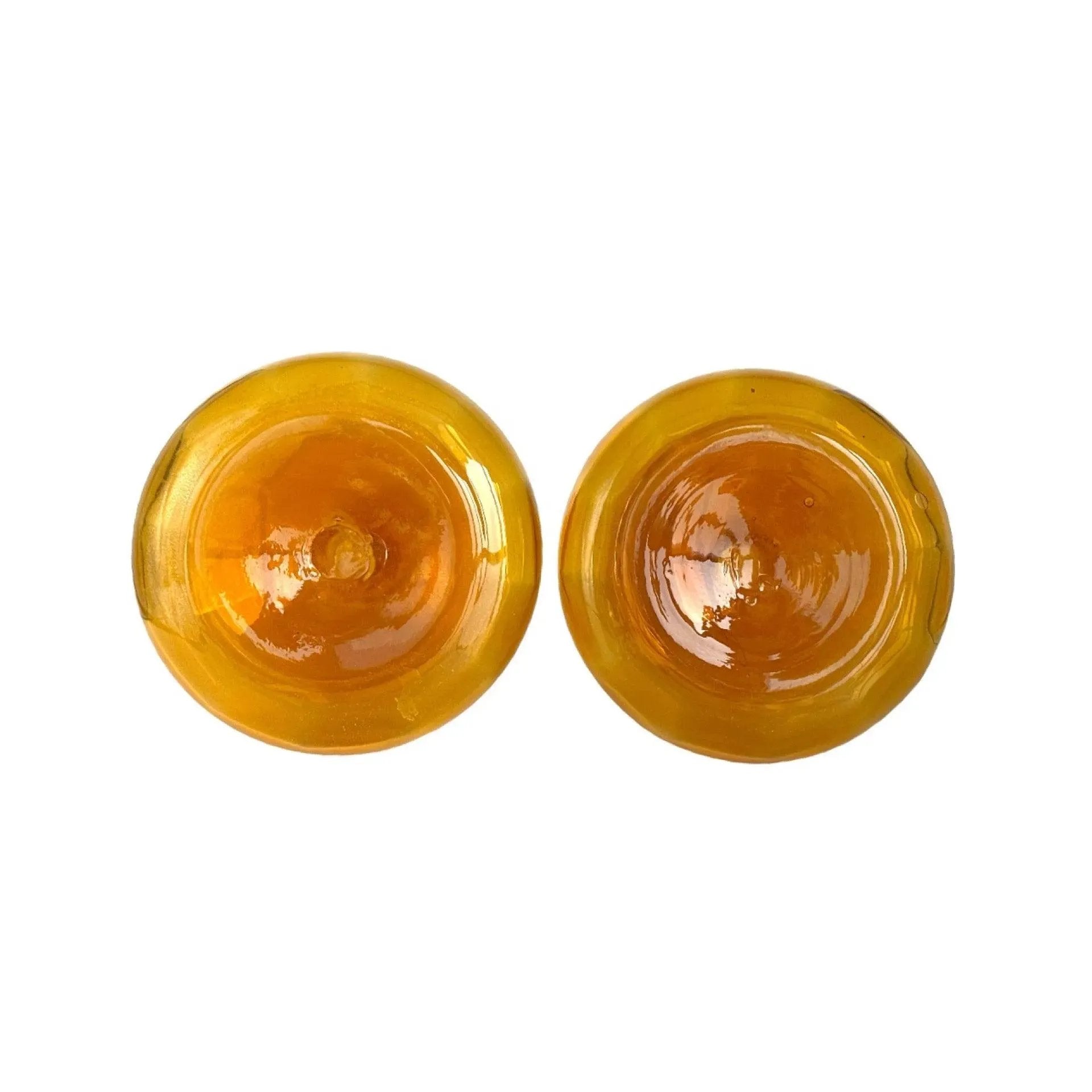 Vintage Amber Glass Decanters: Hand-Blown Bareware Collectible