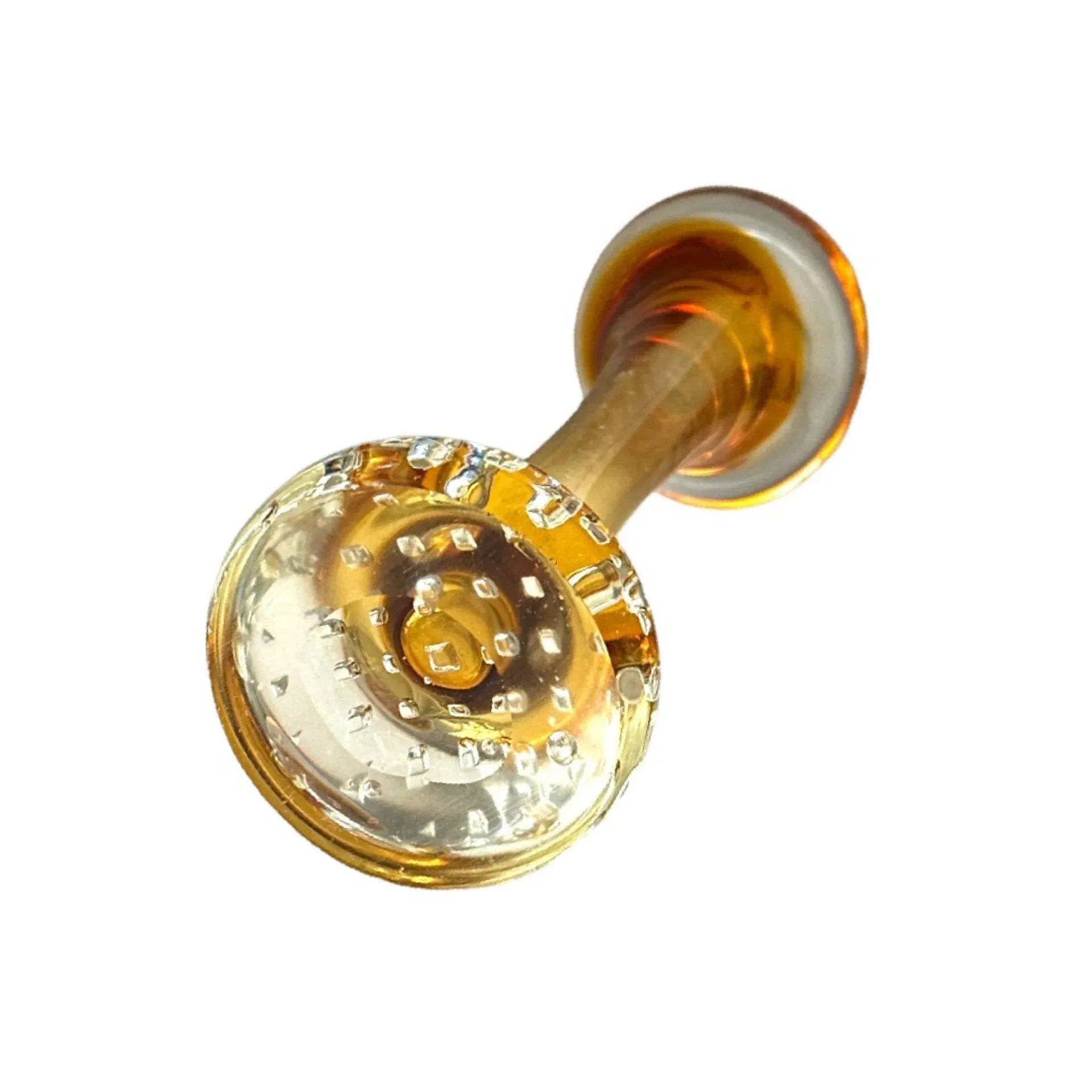 Vintage Amber and Clear Glass Vase: Mid-Century Modern Home Decor