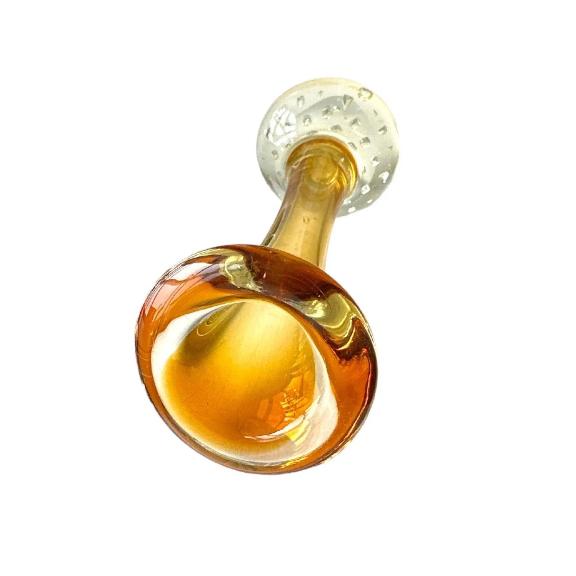 Vintage Amber and Clear Glass Vase: Mid-Century Modern Home Decor