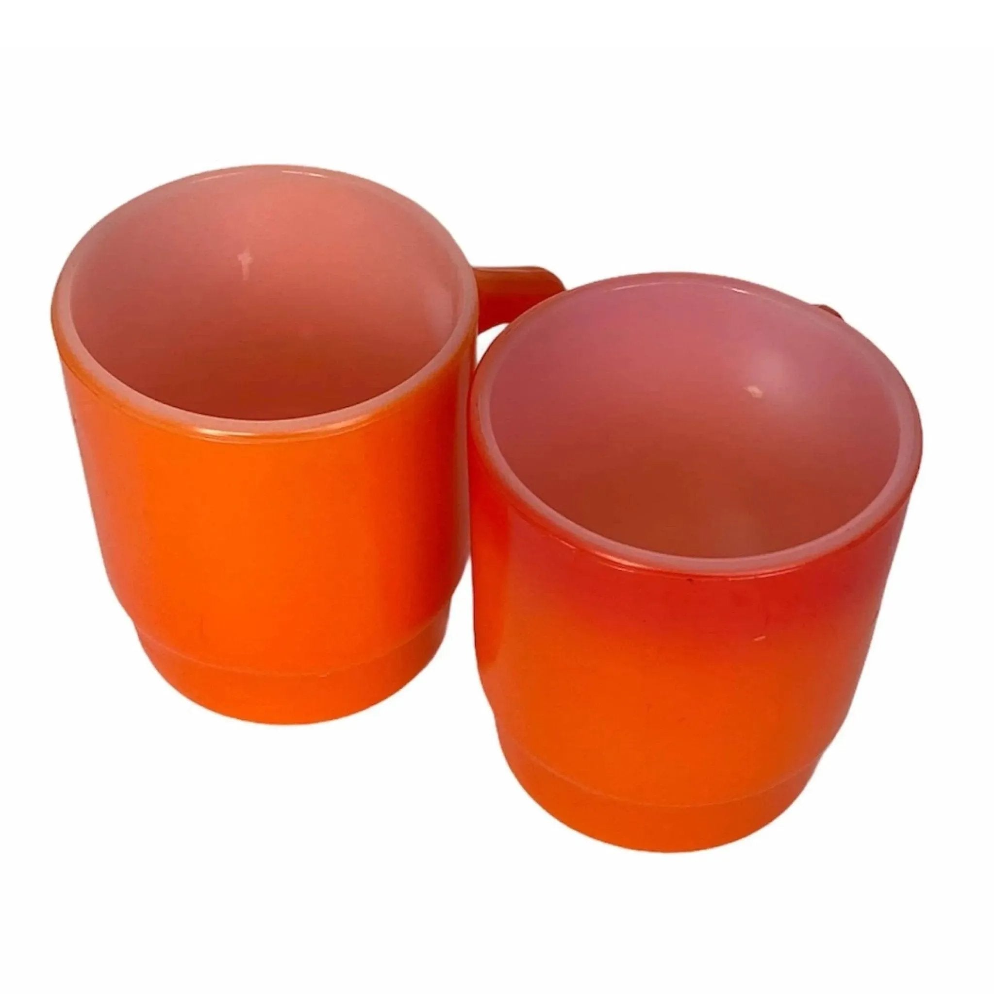 Vintage Anchor Hocking Fire King Fired-on Vibrant Glass Mugs