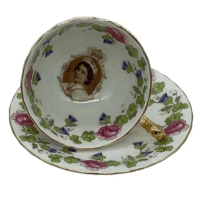 Vintage Aynsley China Teacup, Saucer Set Queen Elizabeth 2nd