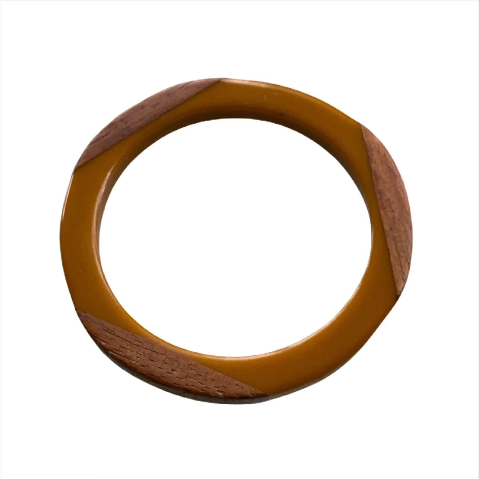 Vintage Bakelite and Wood Bangle Jewelry Bubble