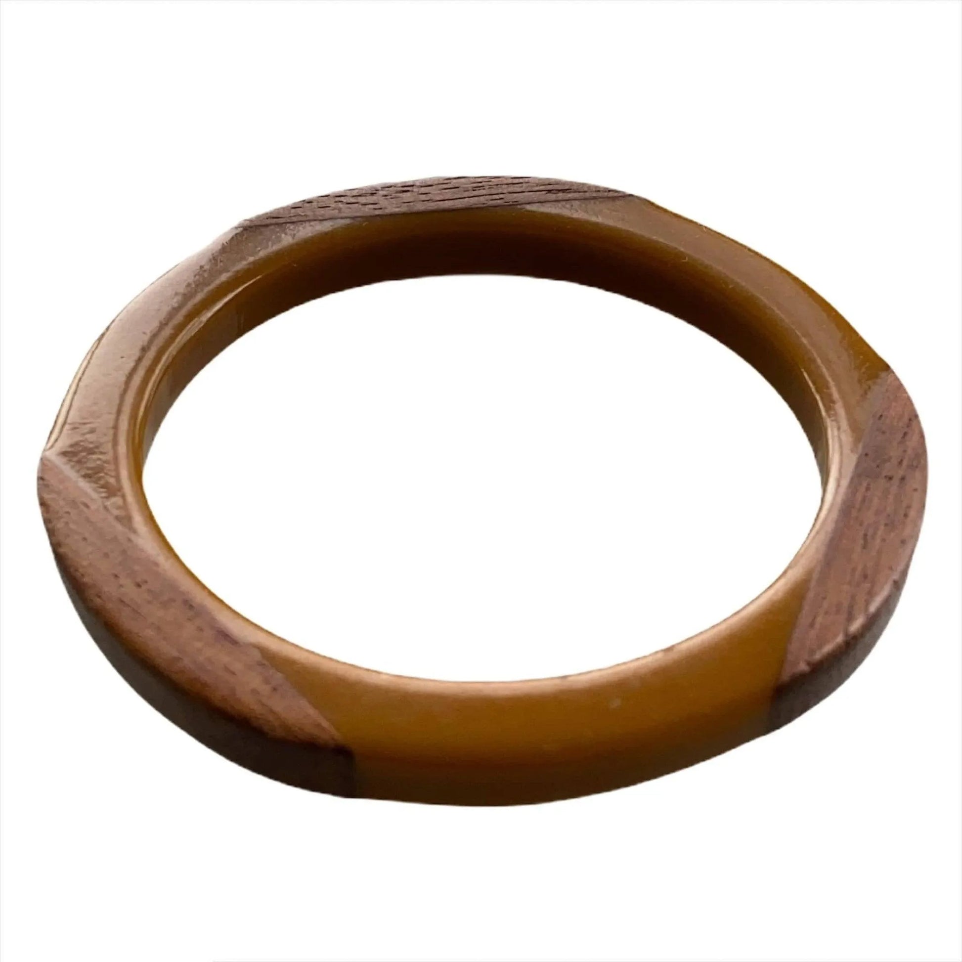 Vintage Bakelite and Wood Bangle Jewelry Bubble