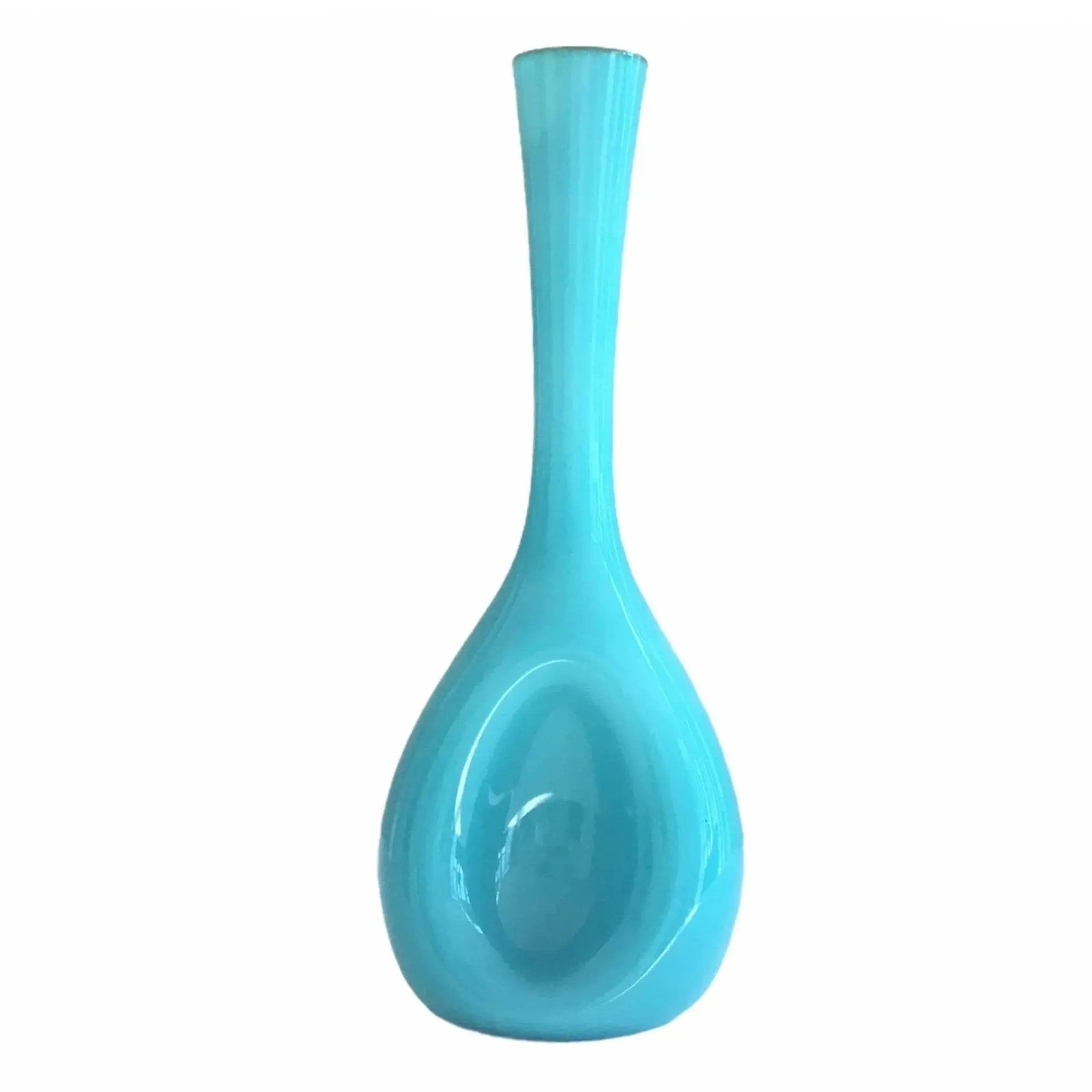 Vintage Blue Glass Vase Elme Glasbruk Sweden