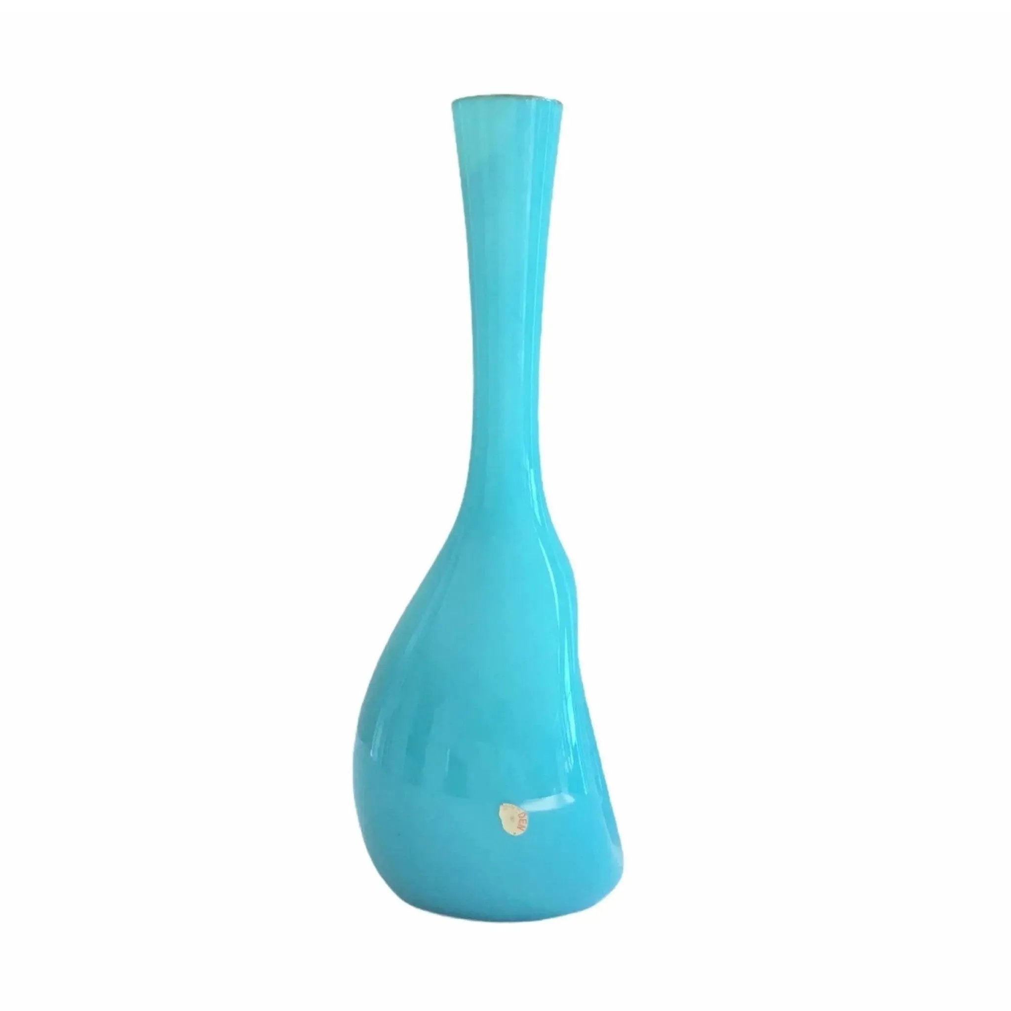 Vintage Blue Glass Vase Elme Glasbruk Sweden