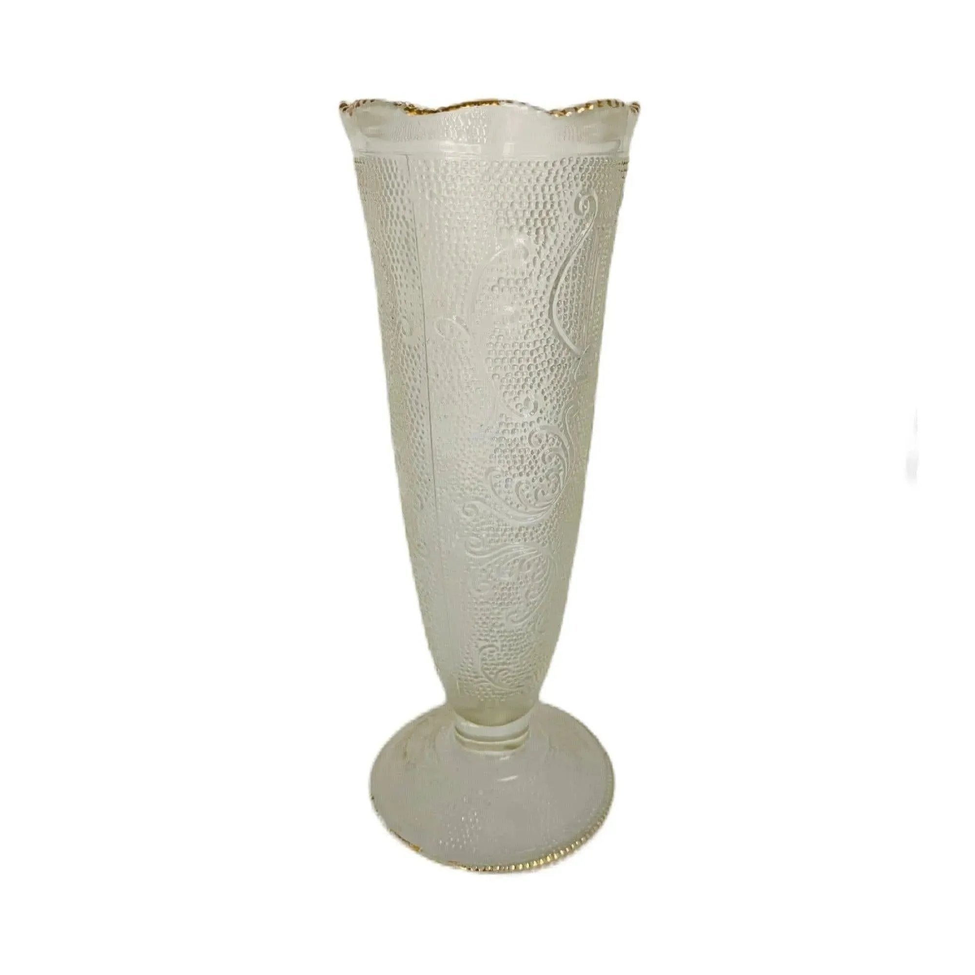 Vintage Clear Glass Harp Lyre Bud Vase