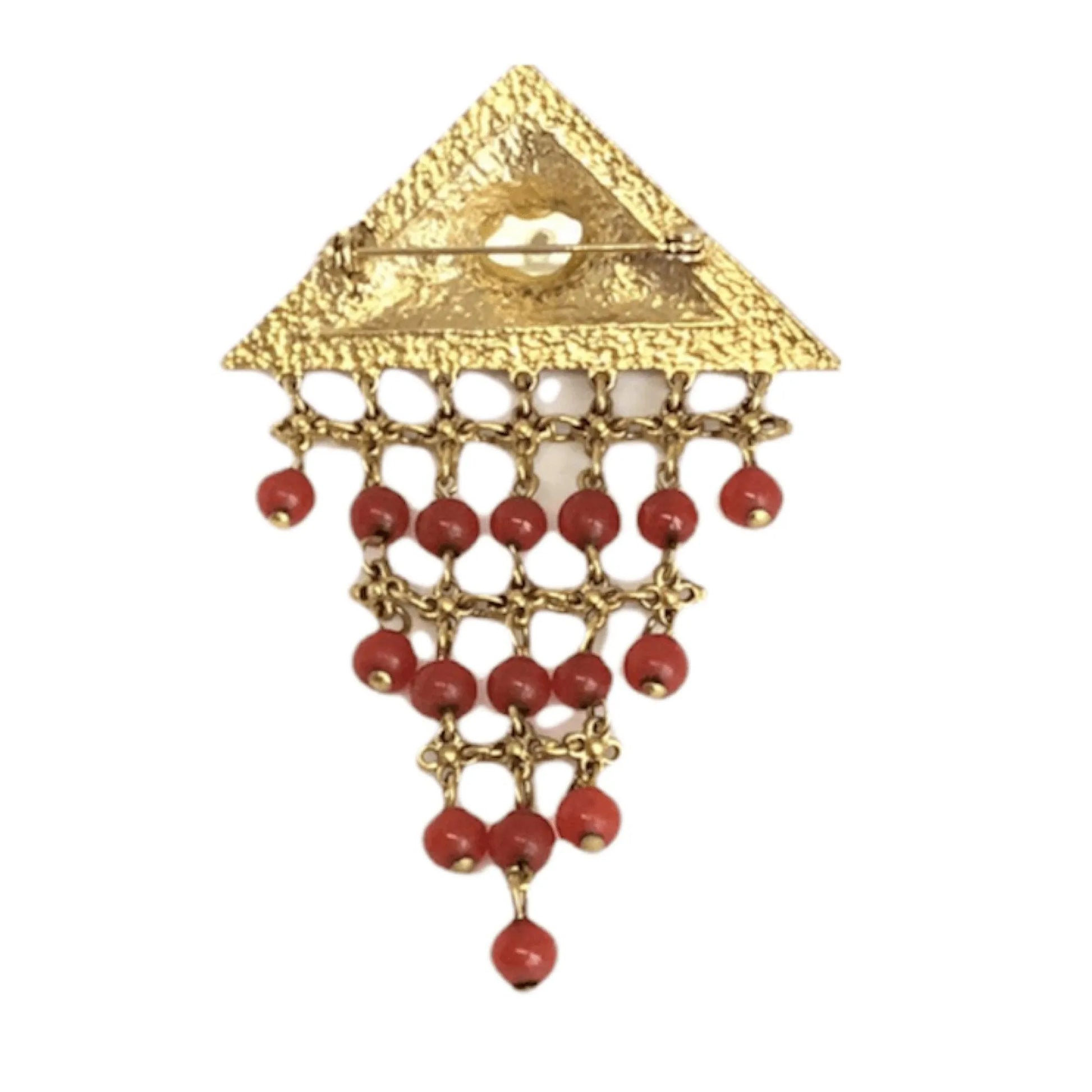 Vintage Fringe Style Elaborate Dangle Bead Brooch Jewelry Bubble