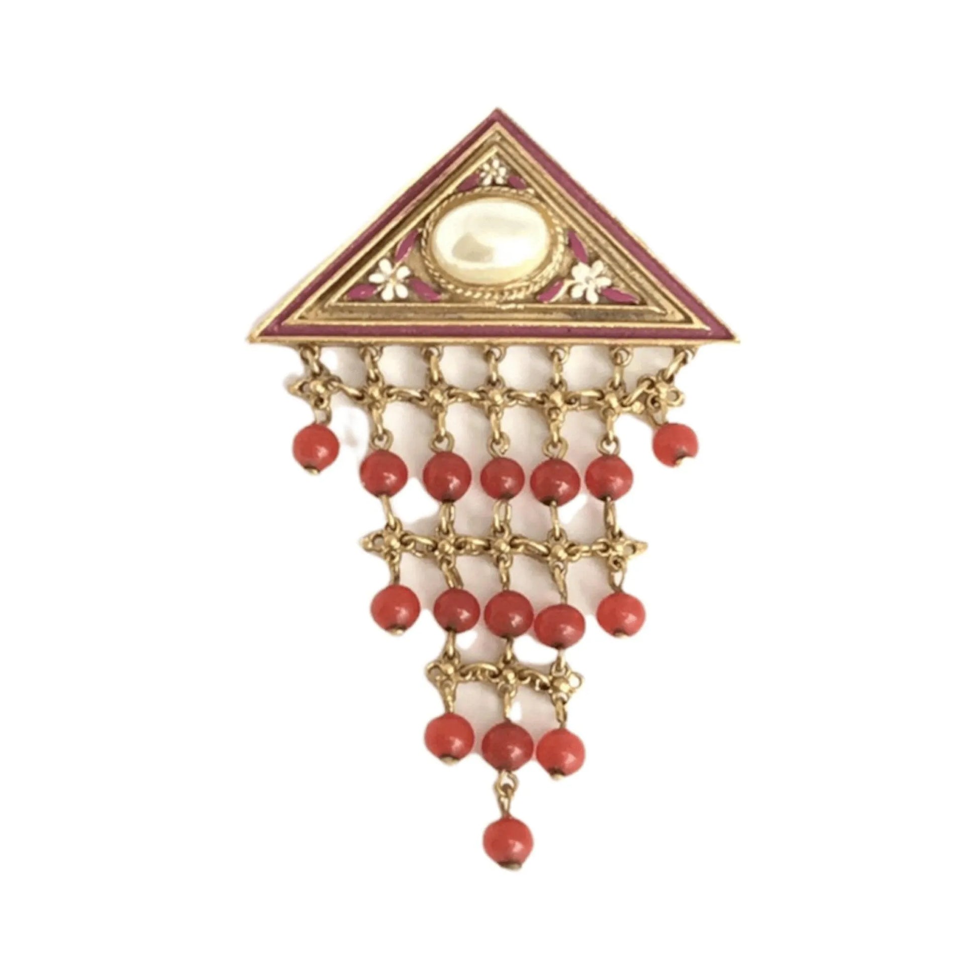 Vintage Fringe Style Elaborate Dangle Bead Brooch Jewelry Bubble