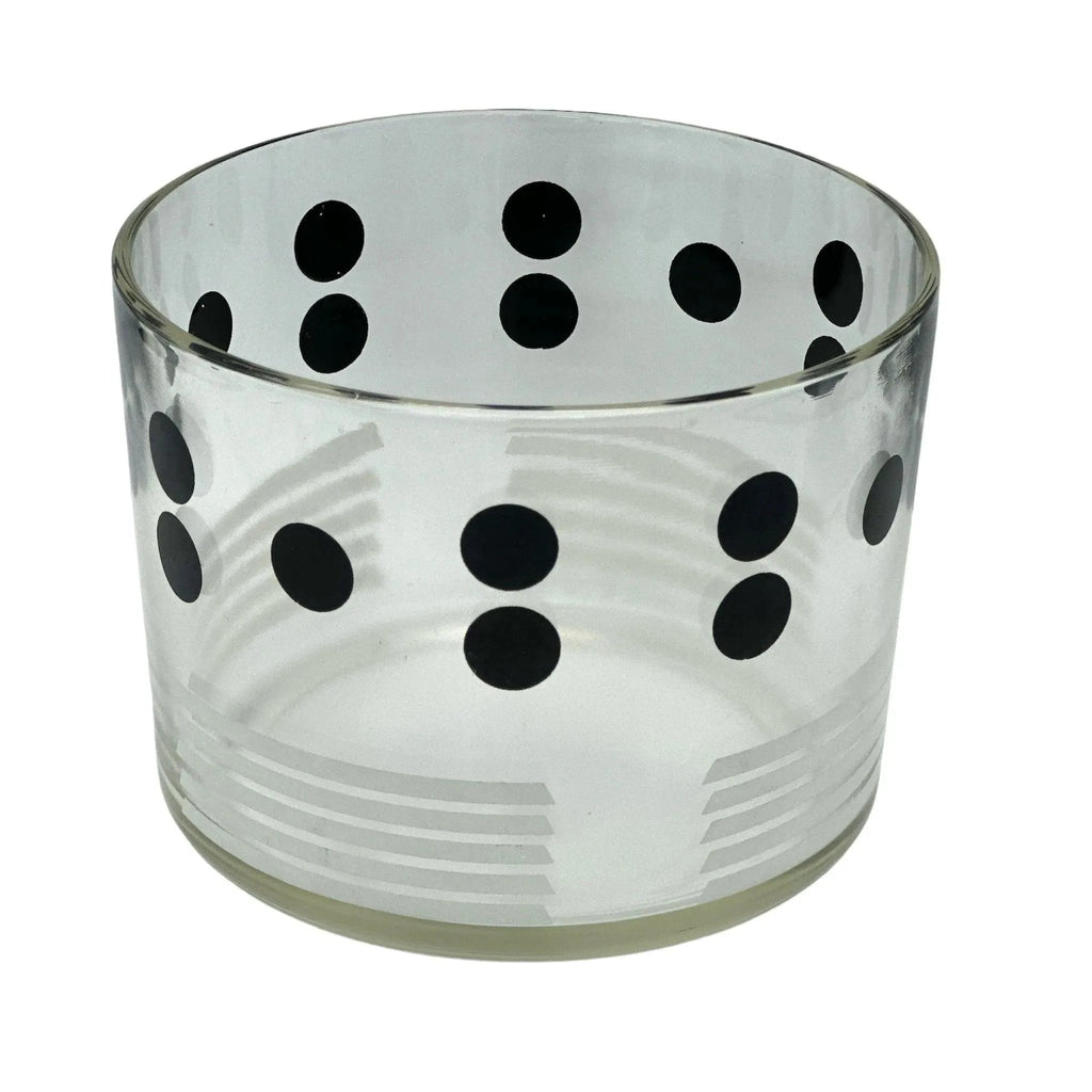 Vintage Mid Century Ice Bucket Polka Dot Glass Retro Barware