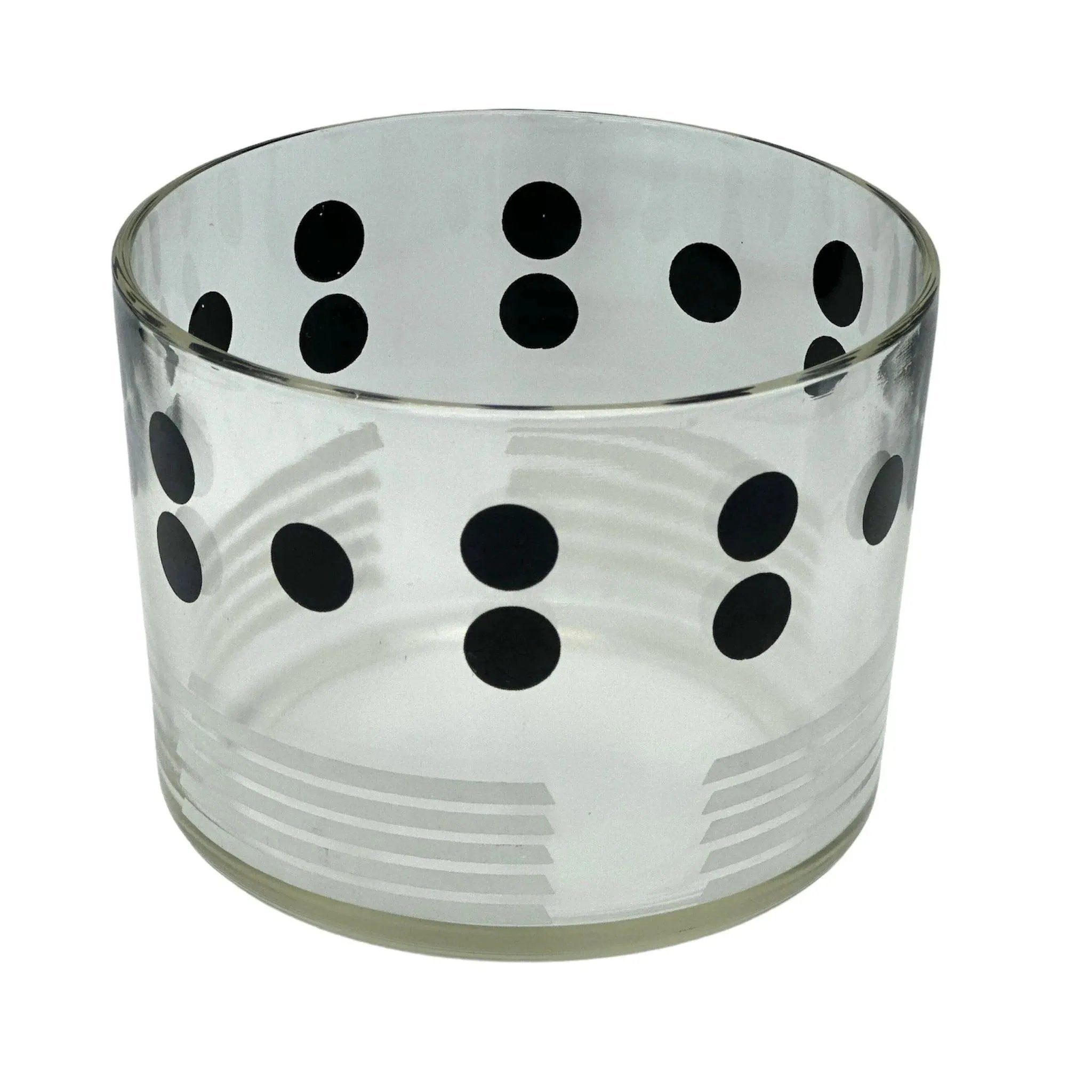 Vintage Mid Century Ice Bucket Polka Dot Glass Retro Barware
