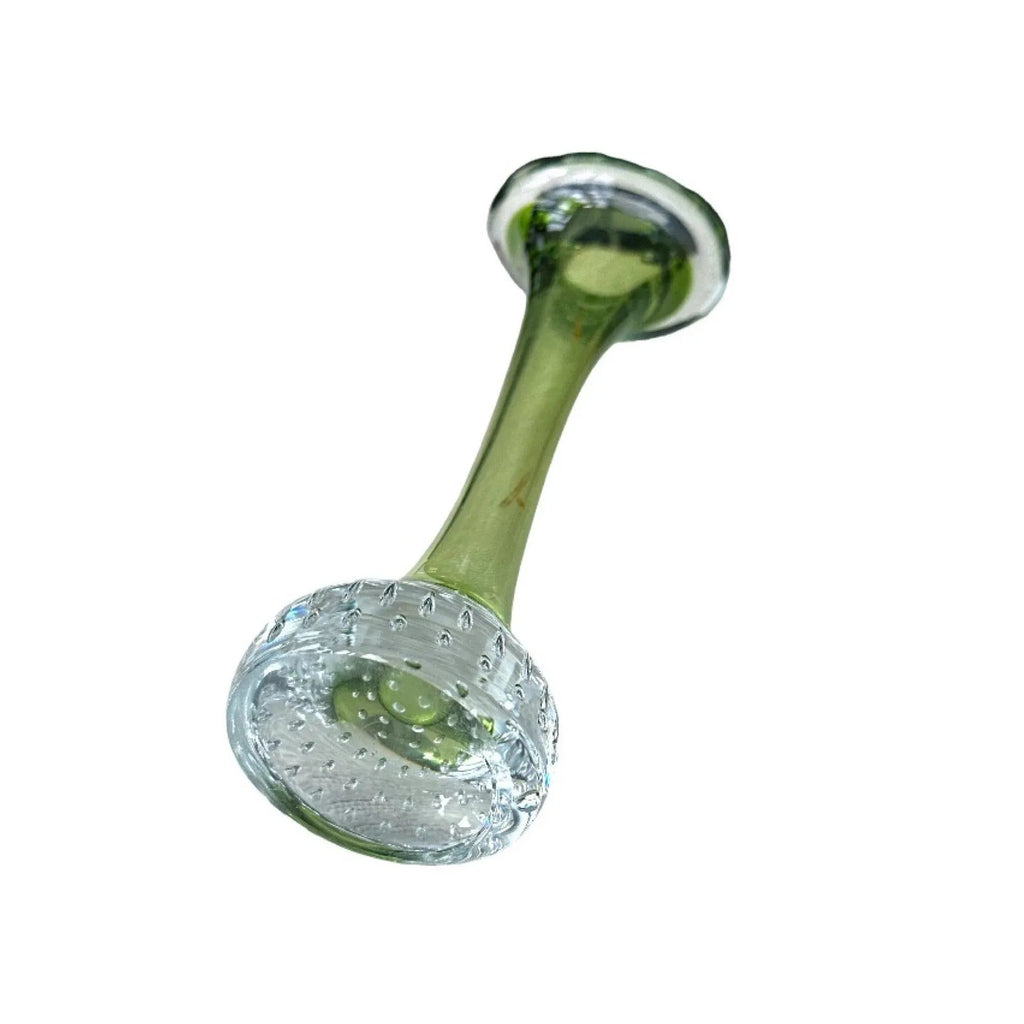 Vintage Green and Clear Glass Vase: Mid-Century Modern Home Decor
