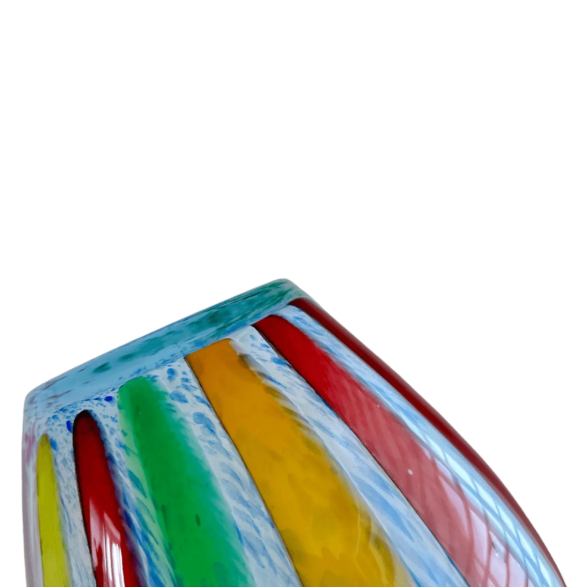 Vintage Hand Blown Murano Glass Multicolor Canes Vase