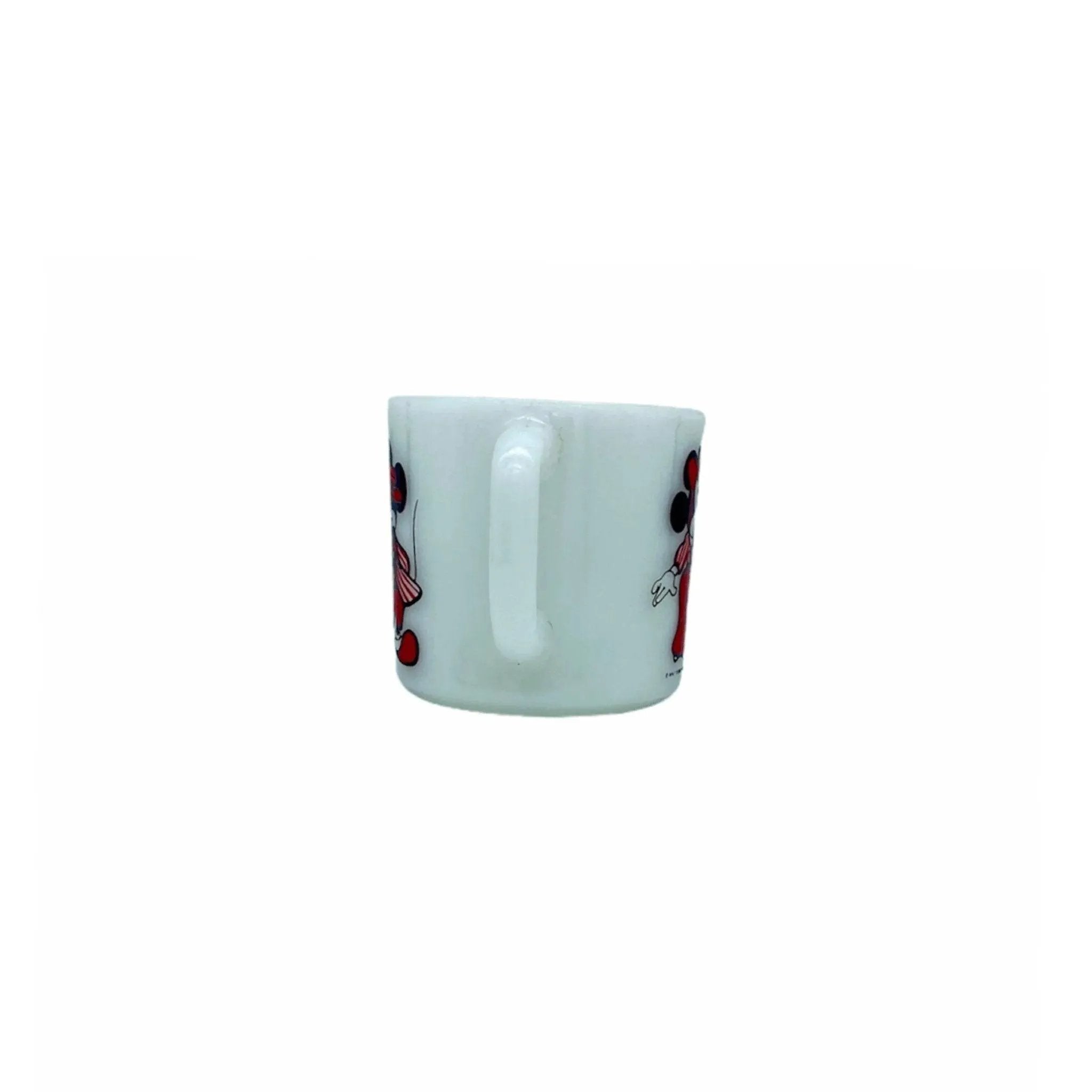 Vintage Mickey Mouse & Minnie Mouse White Milk Glass Coffee Mug