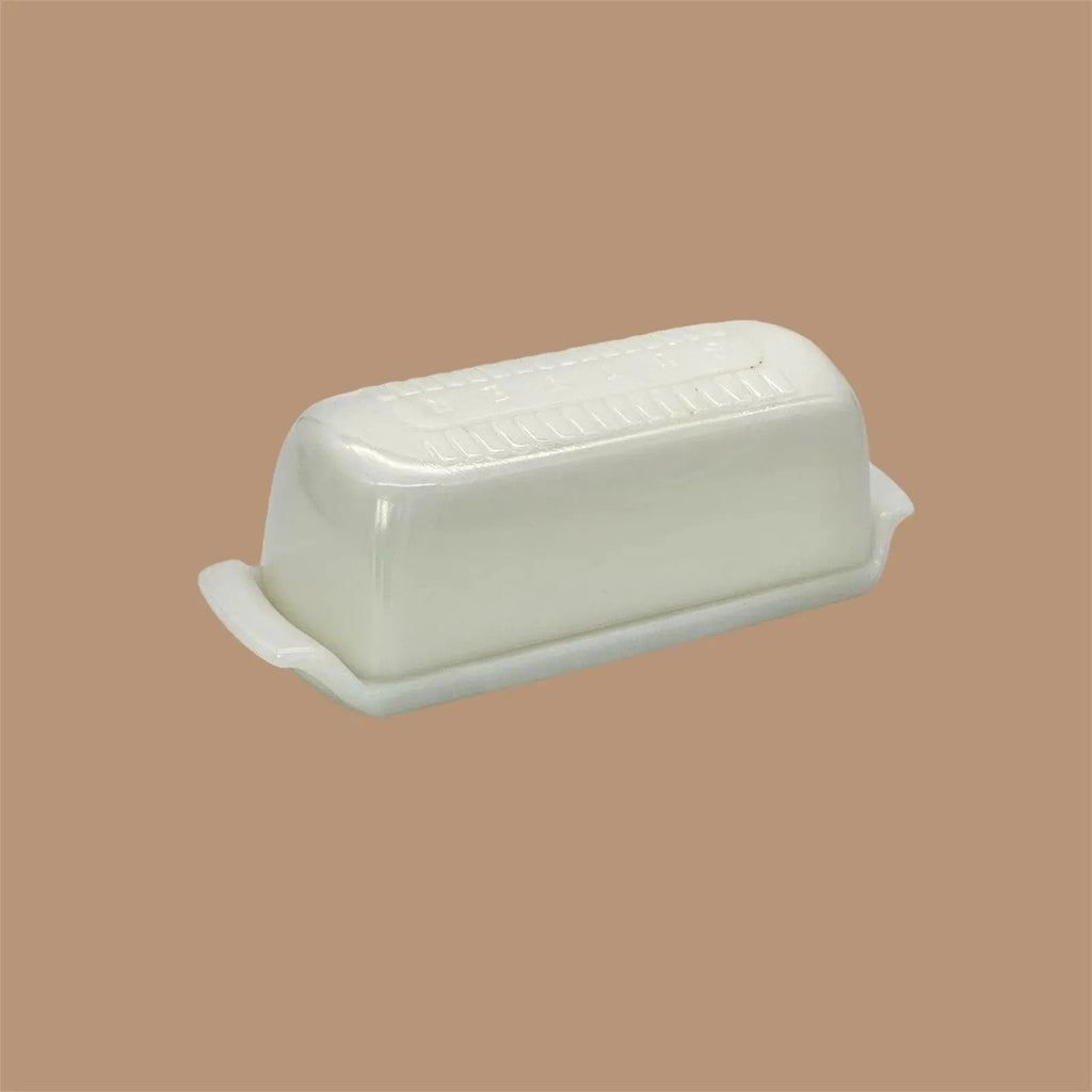 Vintage Milk Glass Butter Dish - Classic White Kitchen Essential