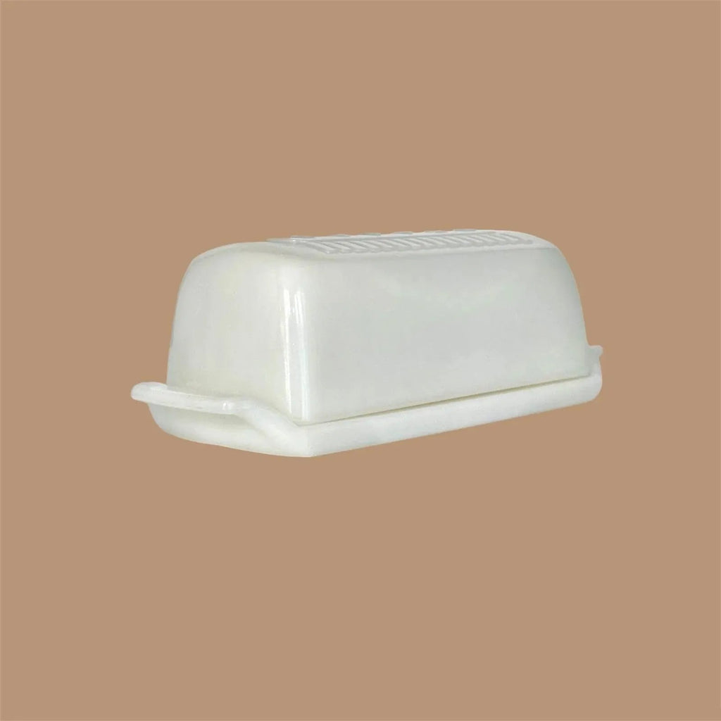 Vintage Milk Glass Butter Dish - Classic White Kitchen Essential