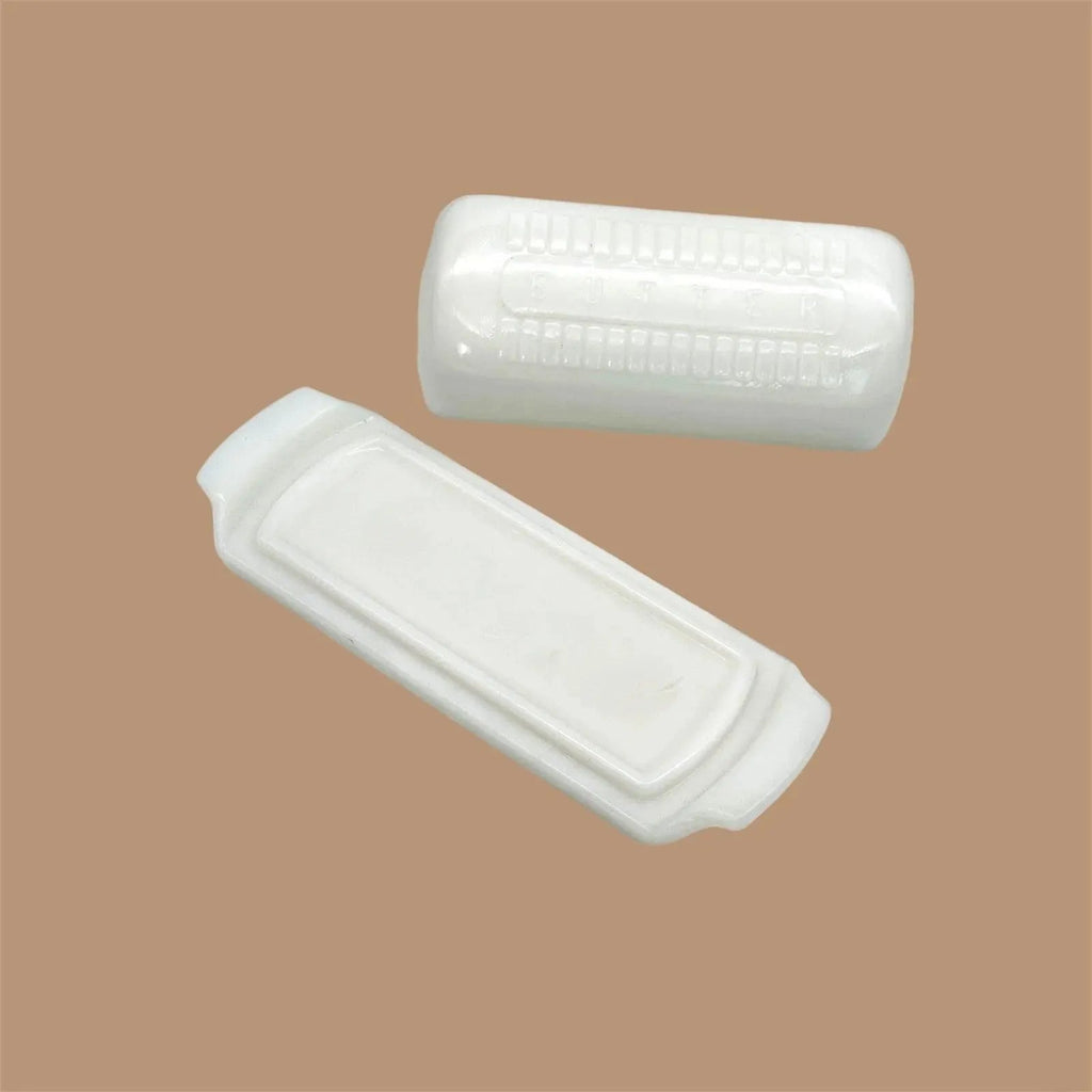 Vintage Milk Glass Butter Dish - Classic White Kitchen Essential