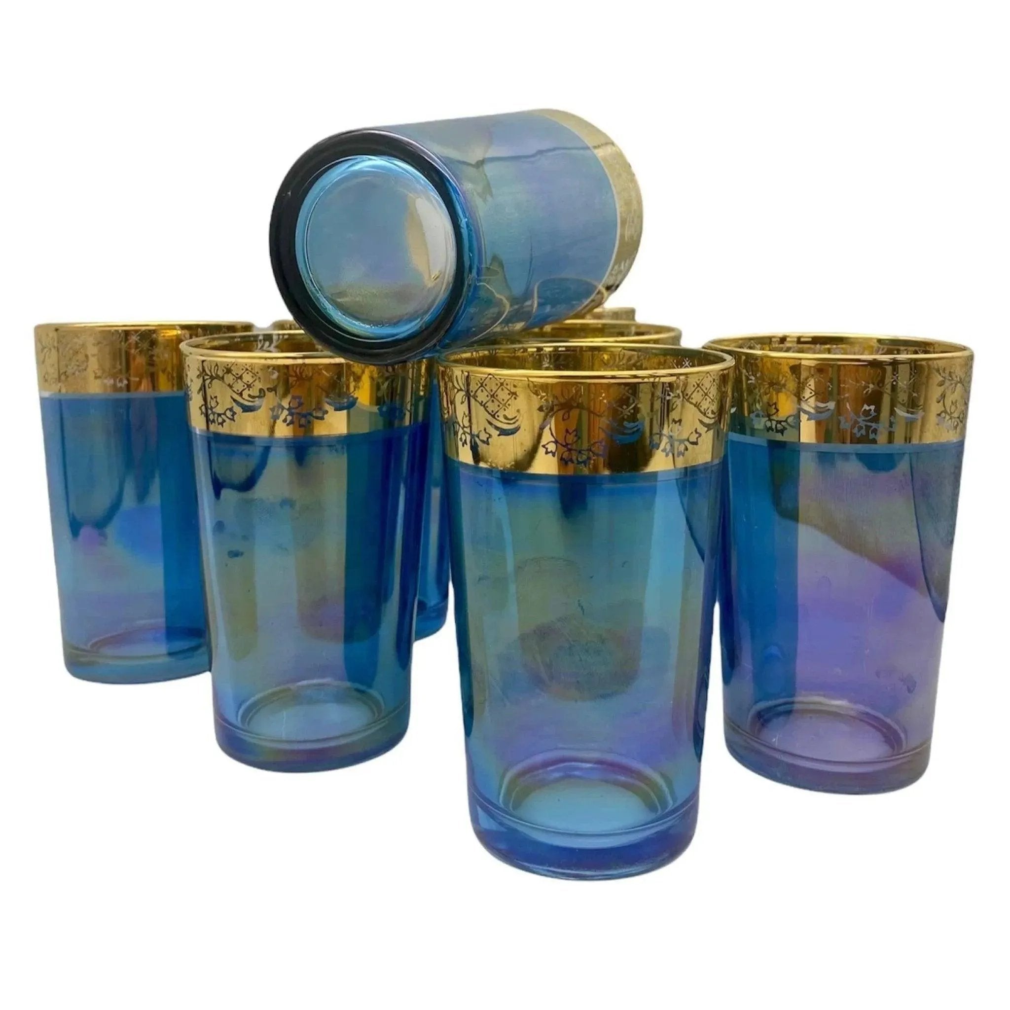 Vintage Moroccan Mint Tea Time Drinking Glasses