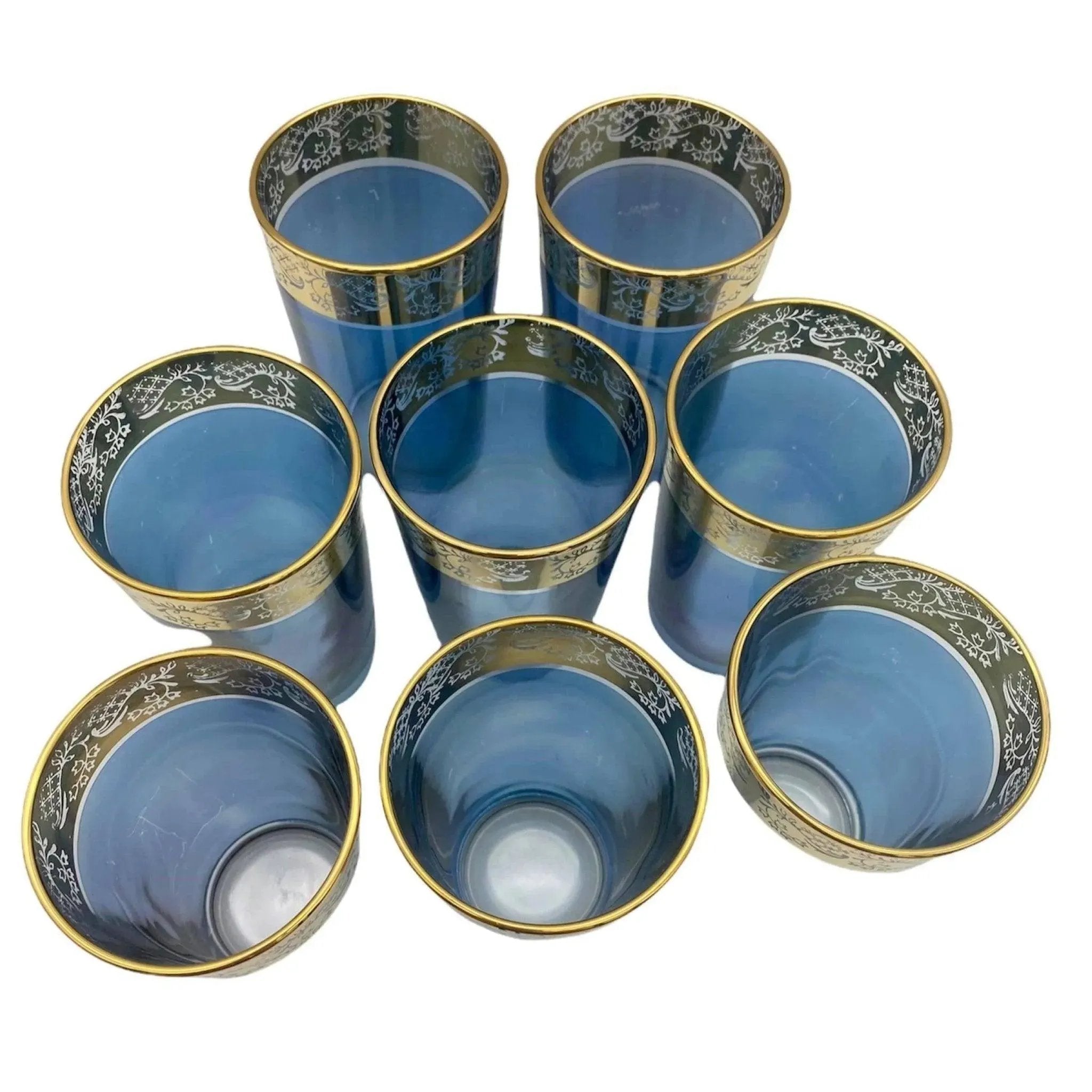 Vintage Moroccan Mint Tea Time Drinking Glasses