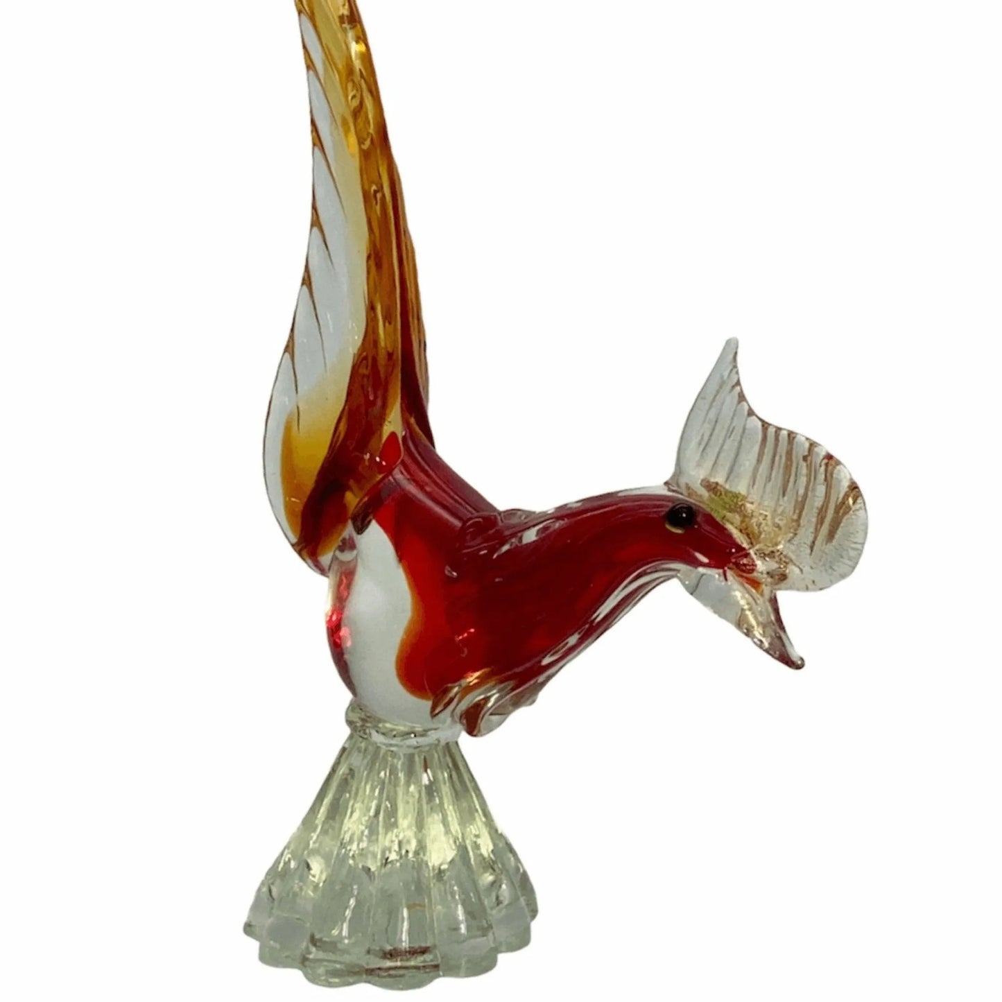 Vintage Murano Glass Pheasant Sculpture Jewelry Bubble