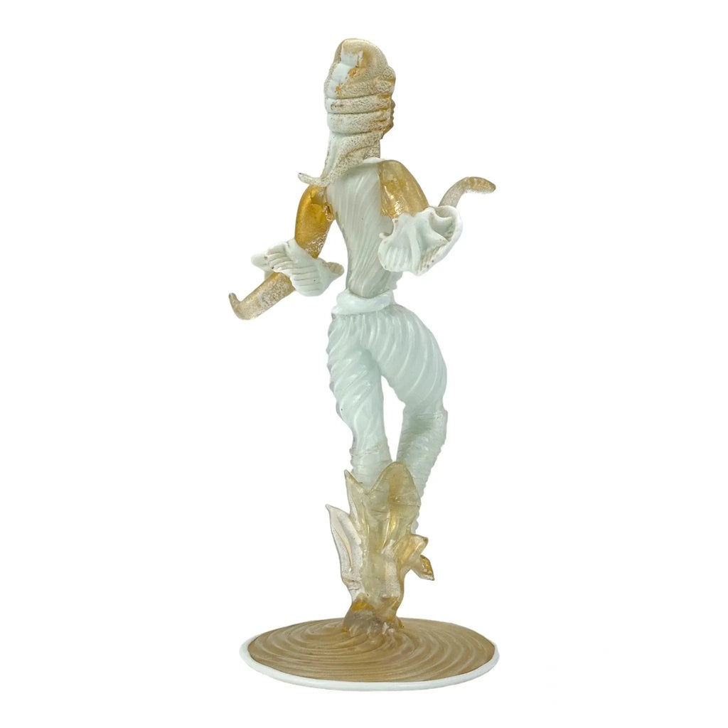 Vintage Murano Glass Venetian Dancer Figurine with Gold Aventurine - Buy now!
