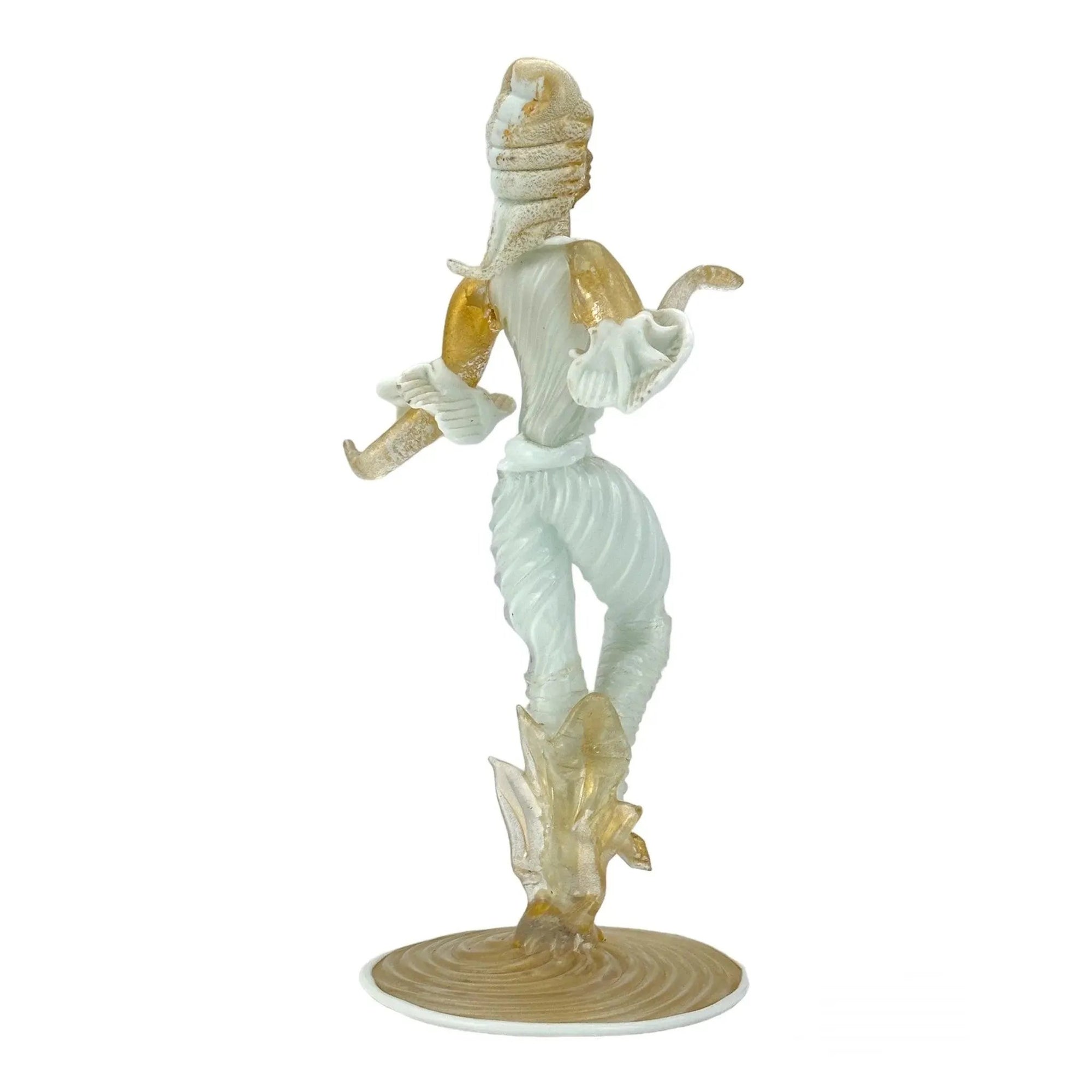 Vintage Murano Glass Venetian Dancer Figurine with Gold Aventurine - Buy now!