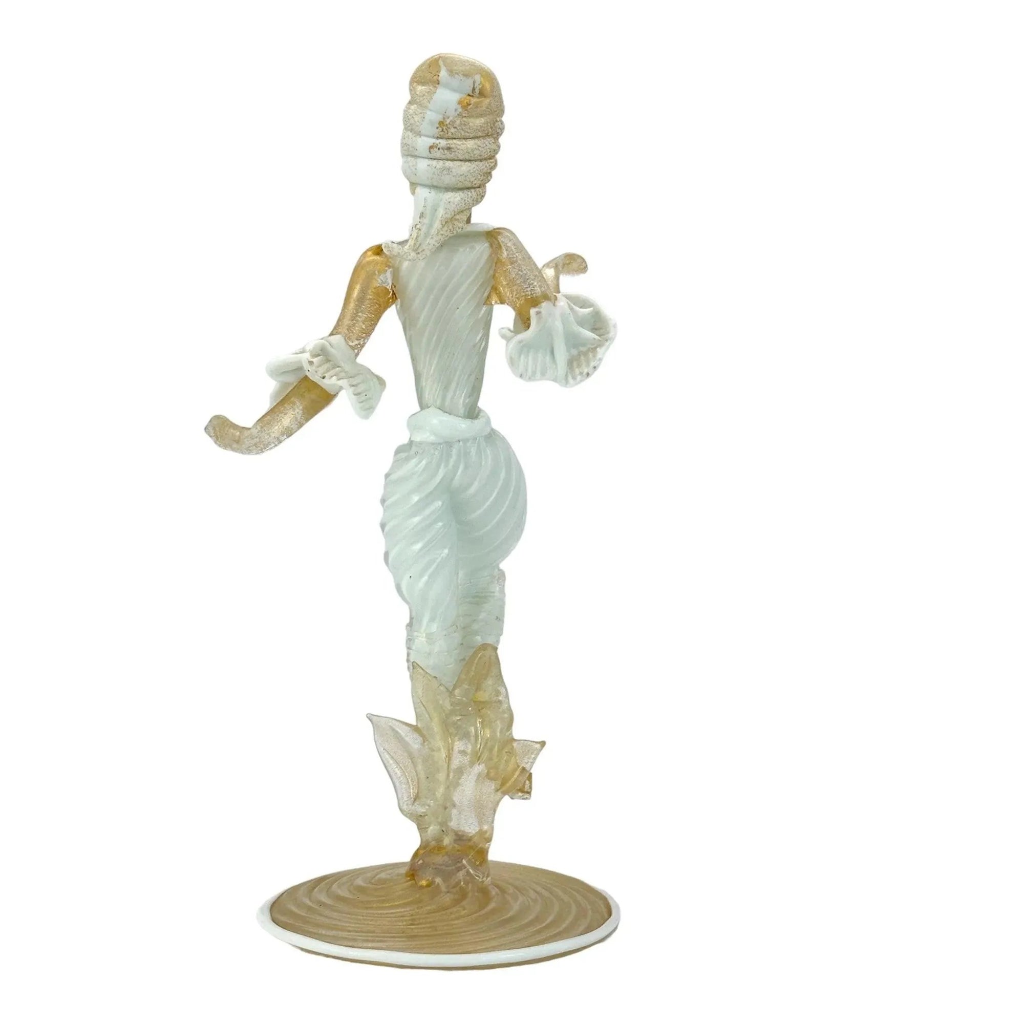 Vintage Murano Glass Venetian Dancer Figurine with Gold Aventurine - Buy now!