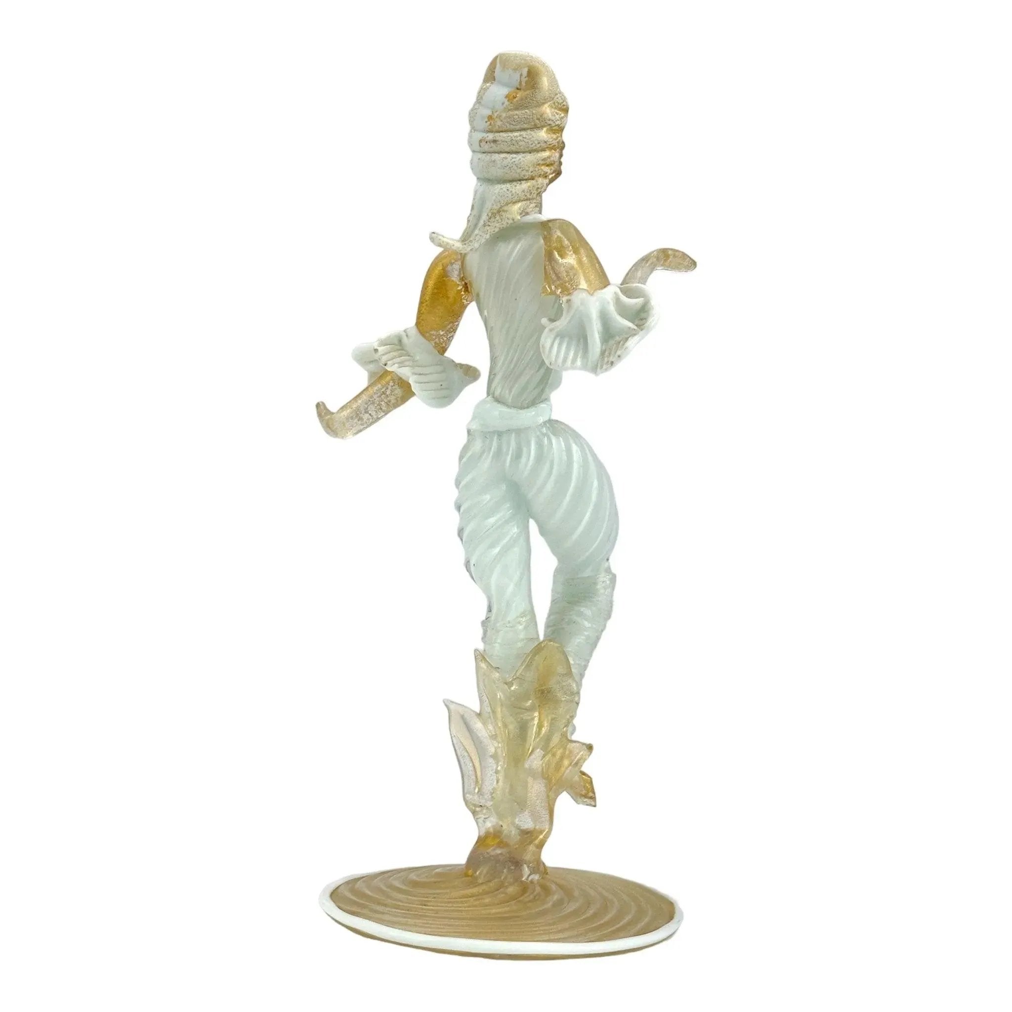 Vintage Murano Glass Venetian Dancer Figurine with Gold Aventurine - Buy now!
