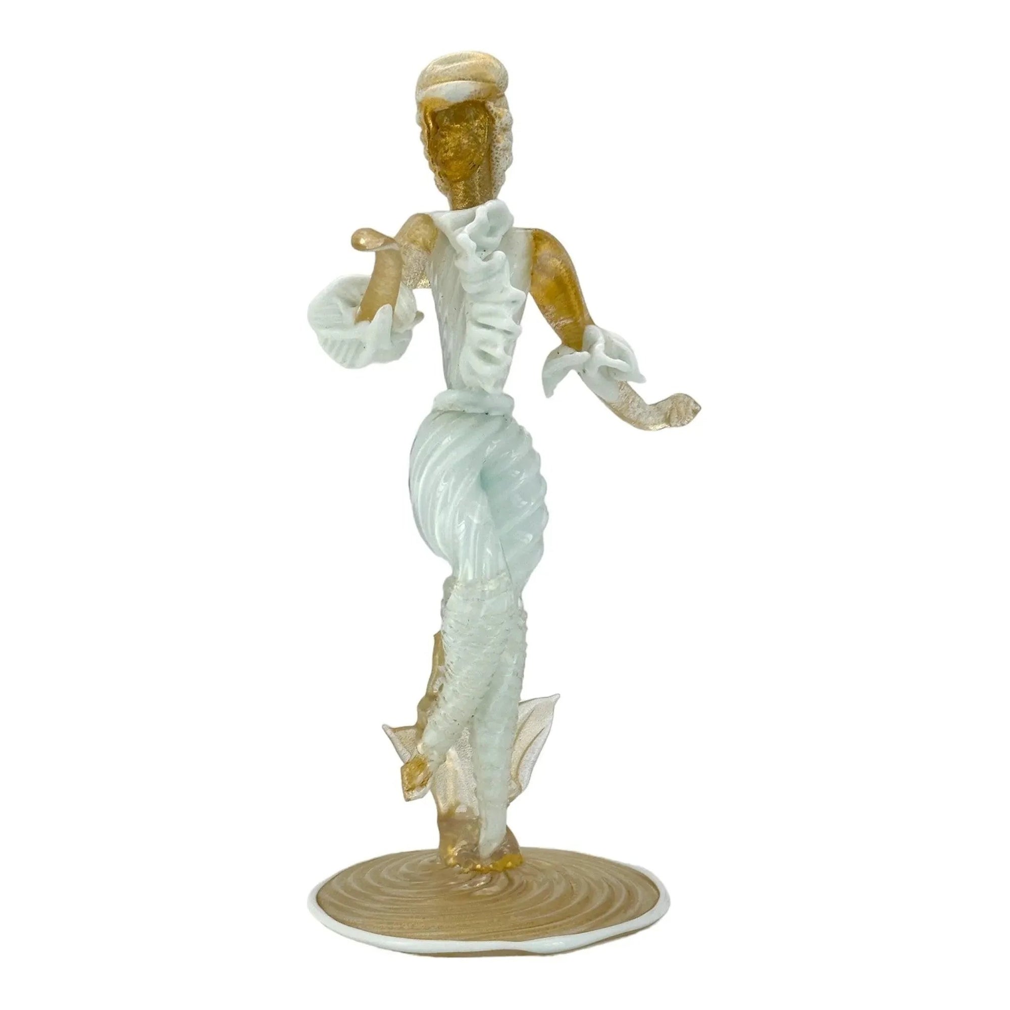 Vintage Murano Glass Venetian Dancer Figurine with Gold Aventurine - Buy now!