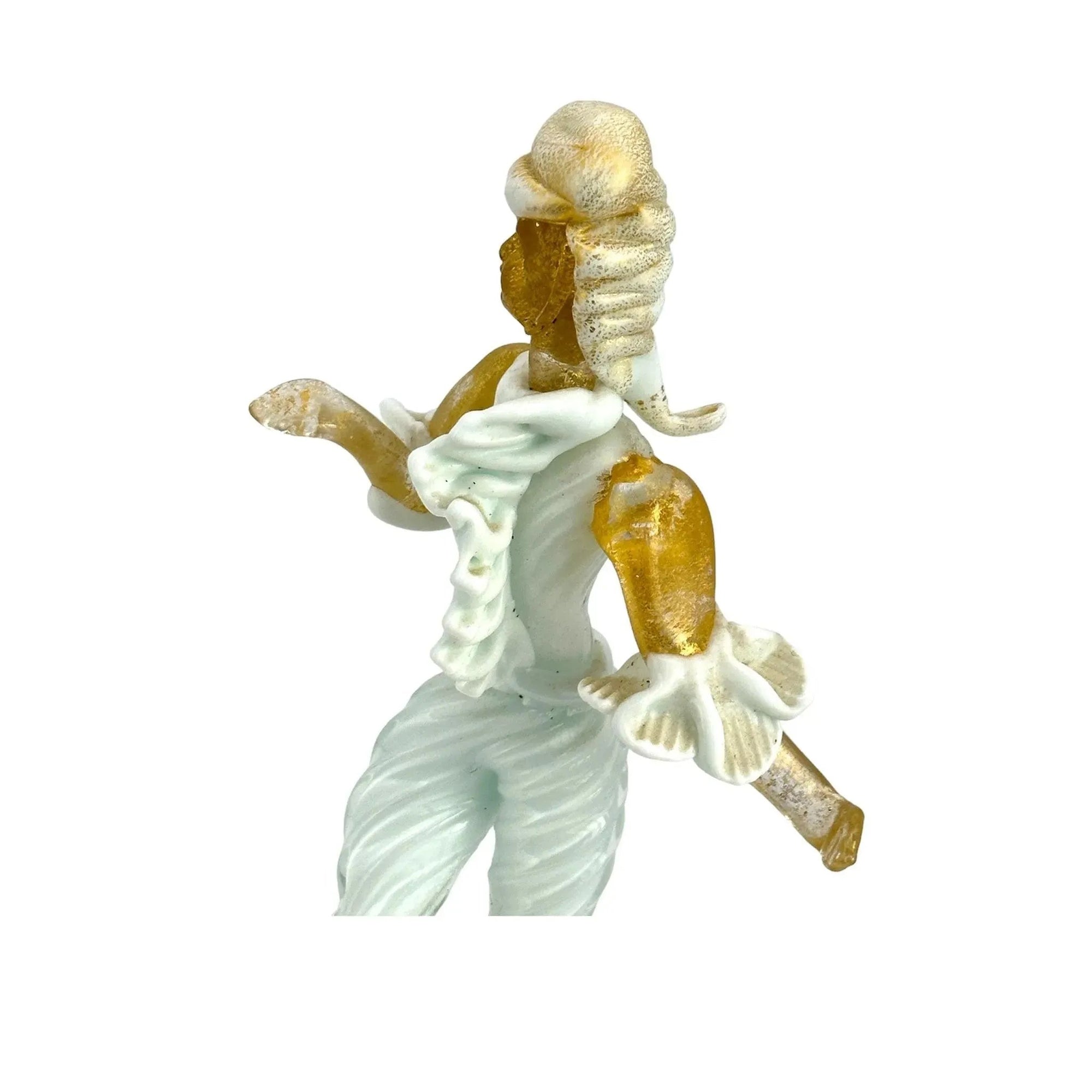 Vintage Murano Glass Venetian Dancer Figurine with Gold Aventurine - Buy now!