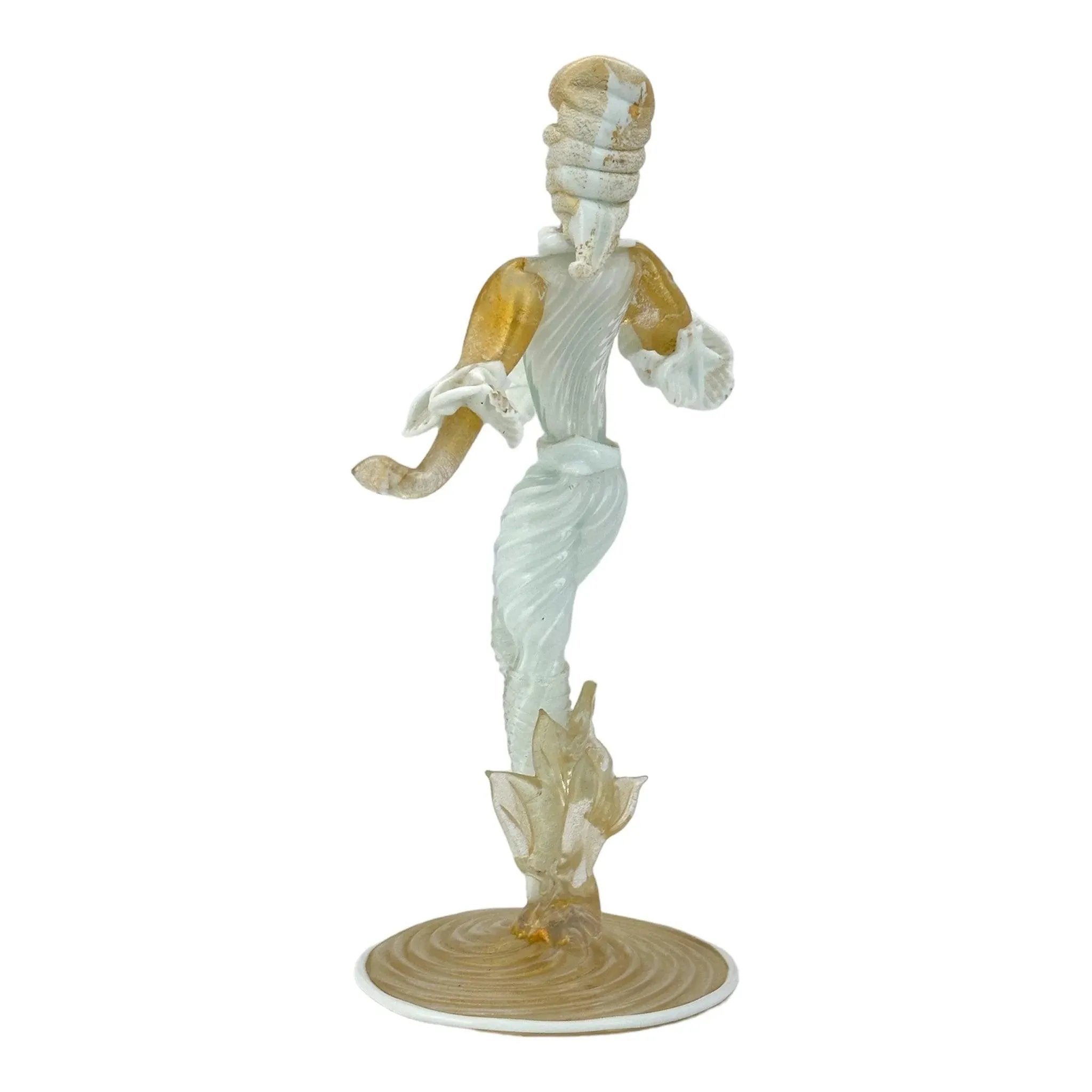 Vintage Murano Glass Venetian Dancer Figurine with Gold Aventurine - Buy now!