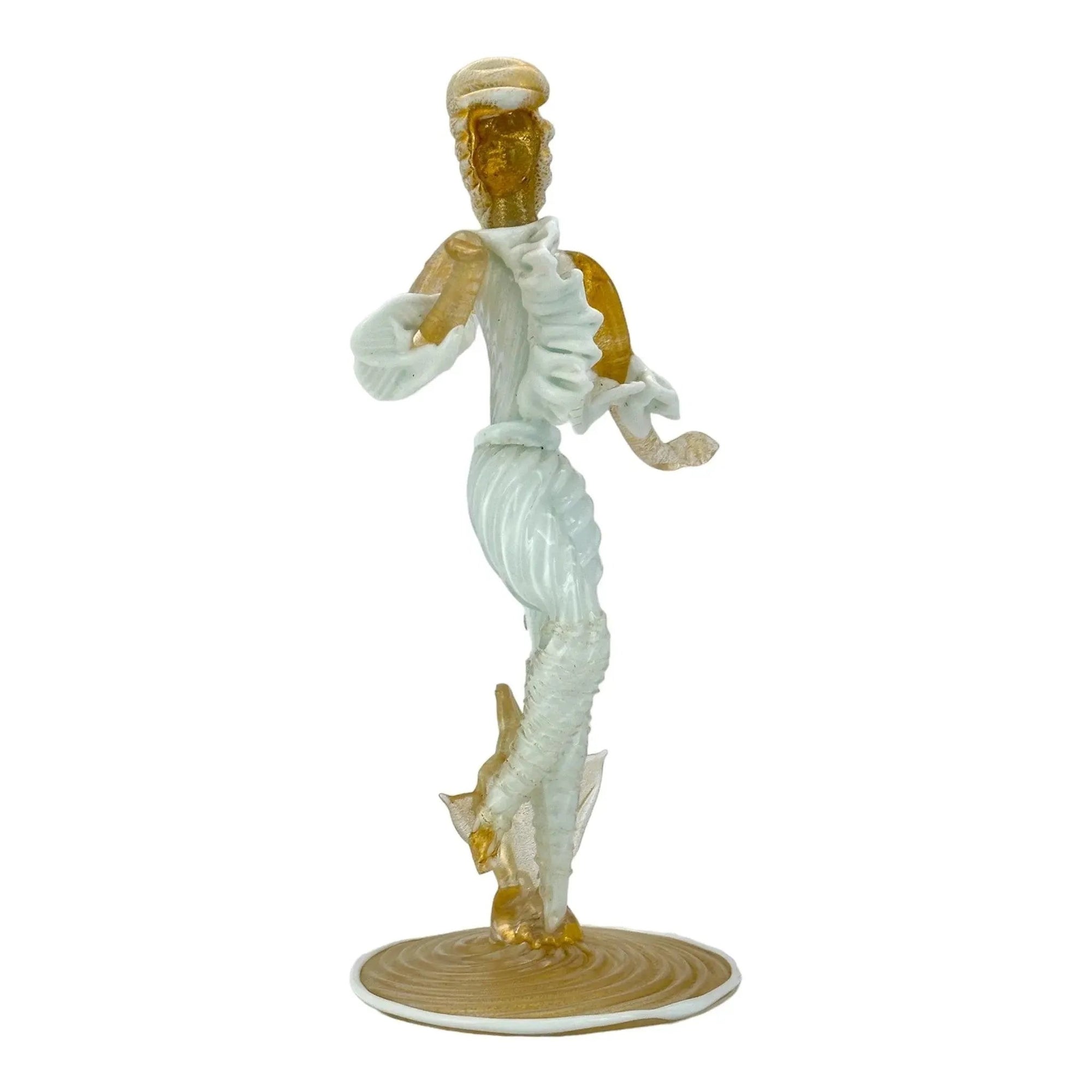 Vintage Murano Glass Venetian Dancer Figurine with Gold Aventurine - Buy now!