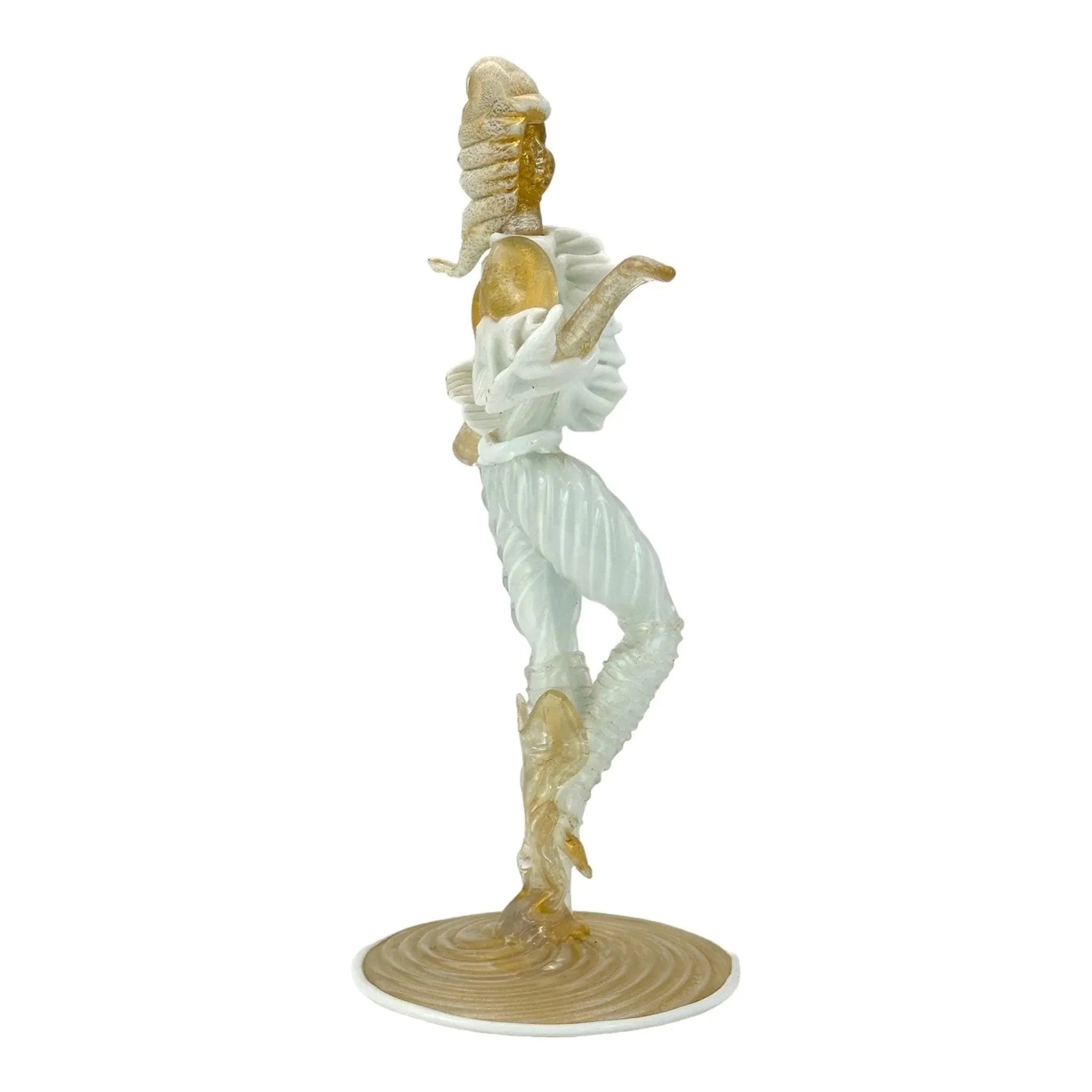 Vintage Murano Glass Venetian Dancer Figurine with Gold Aventurine - Buy now!