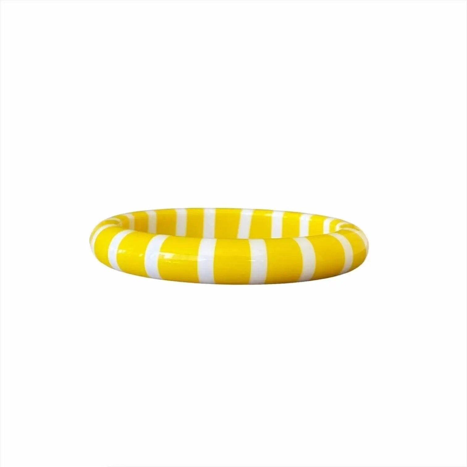 Vintage Plastic Bangles Yellow White Stripes Red Black Dots
