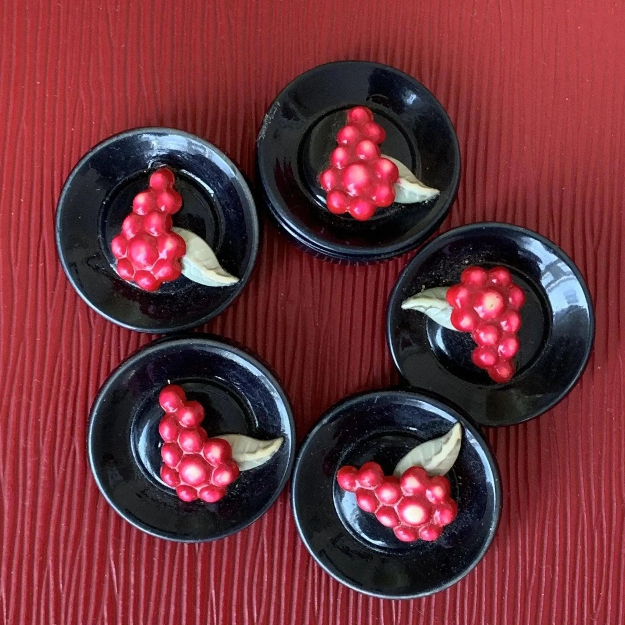 Vintage Plastic Coat Buttons Unique Set