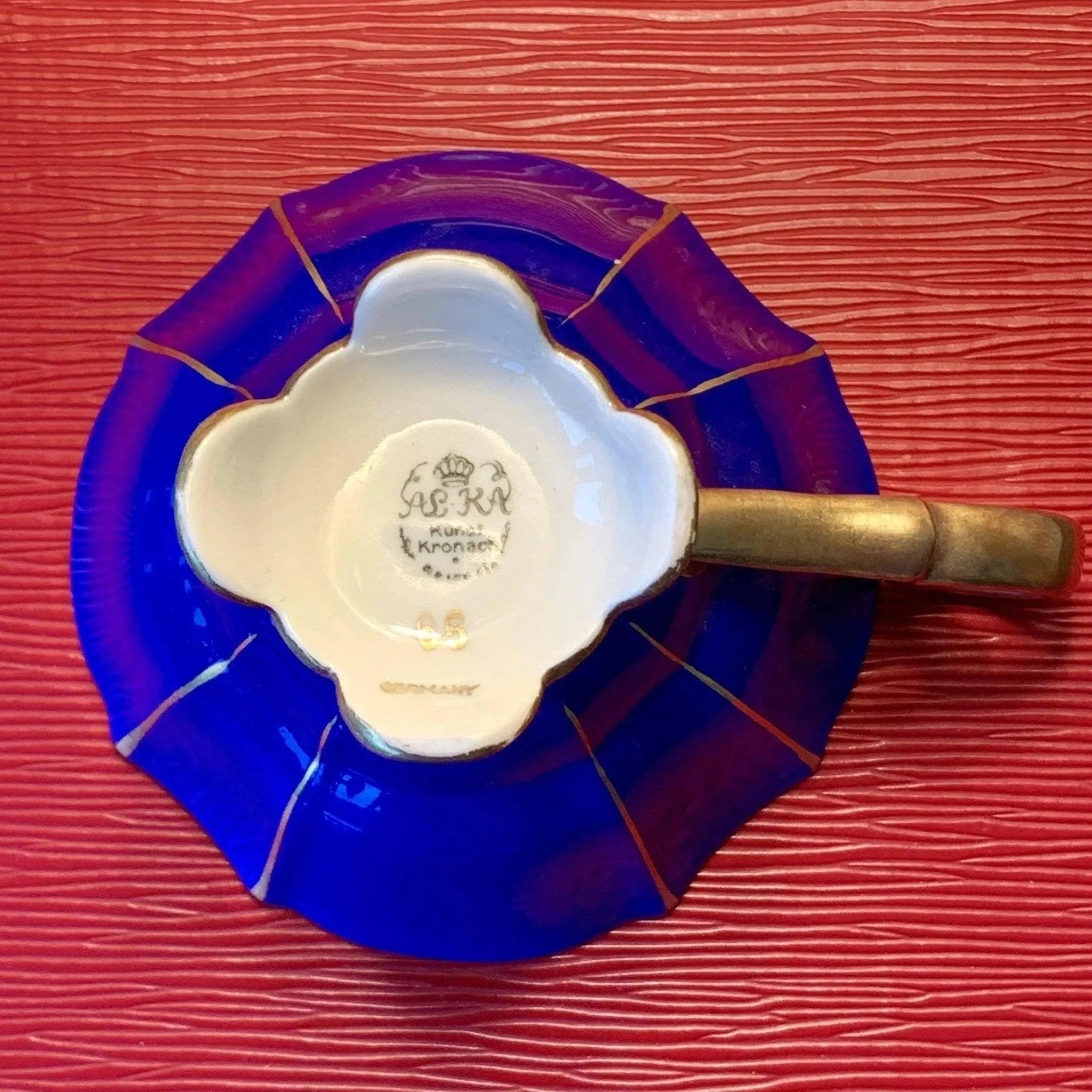 Vintage Porcelain Cobalt Teacup and Matching Saucer Set