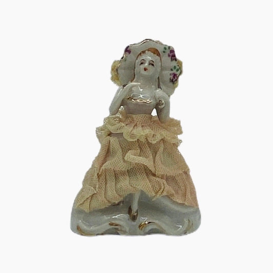 Vintage Porcelain Figurine Victorian Woman Occupied Japan Jewelry Bubble