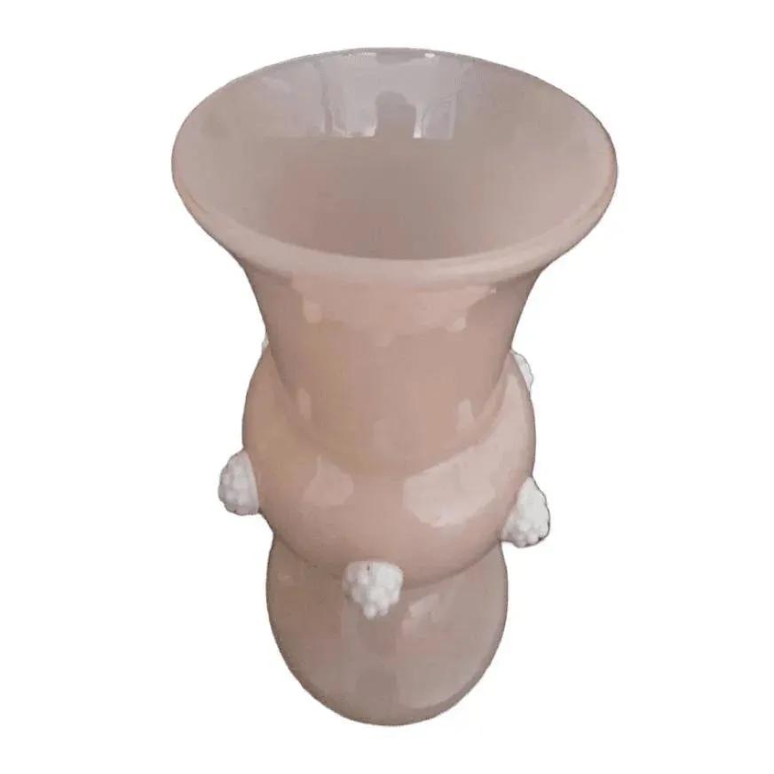 Vintage Soft Pink Opaline Glass Vase