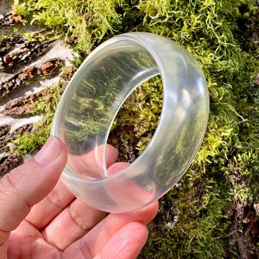 Vintage Transparent Lucite Bangle Freeform Design Jewelry Bubble