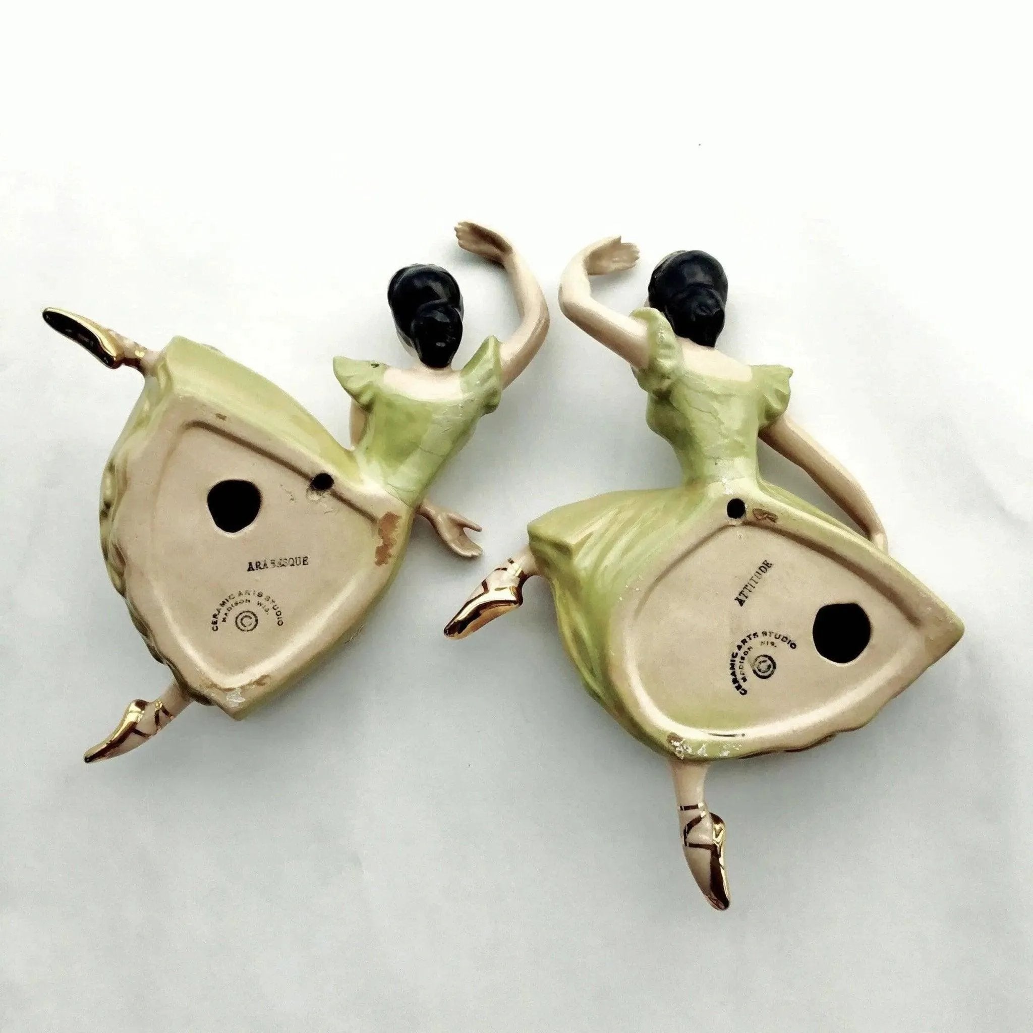 Vintage ceramic arts studio ballerina dancer figurines