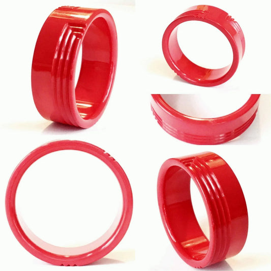 Vintage chunky geometric fire engine red bangle Jewelry Bubble