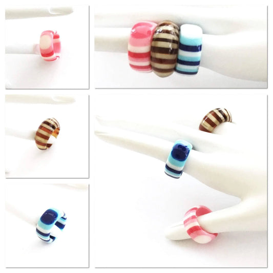 Vintage plastic pop art colorful finger rings Jewelry Bubble