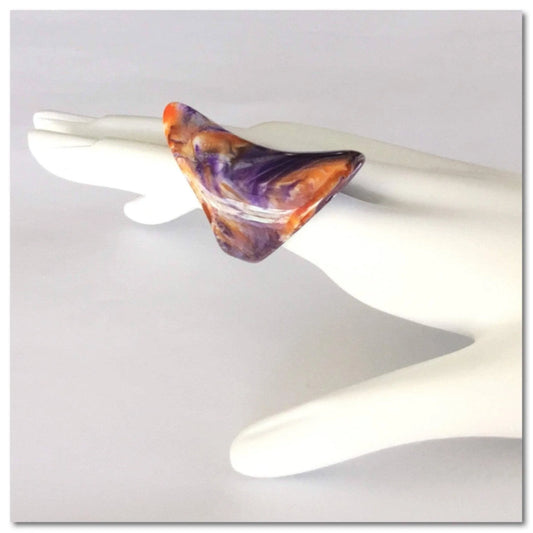 ‪Vintage ring saddle design multi color swirls Jewelry Bubble