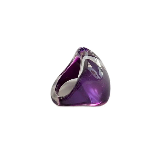 Violet/Clear Resin Ring Jewelry Bubble