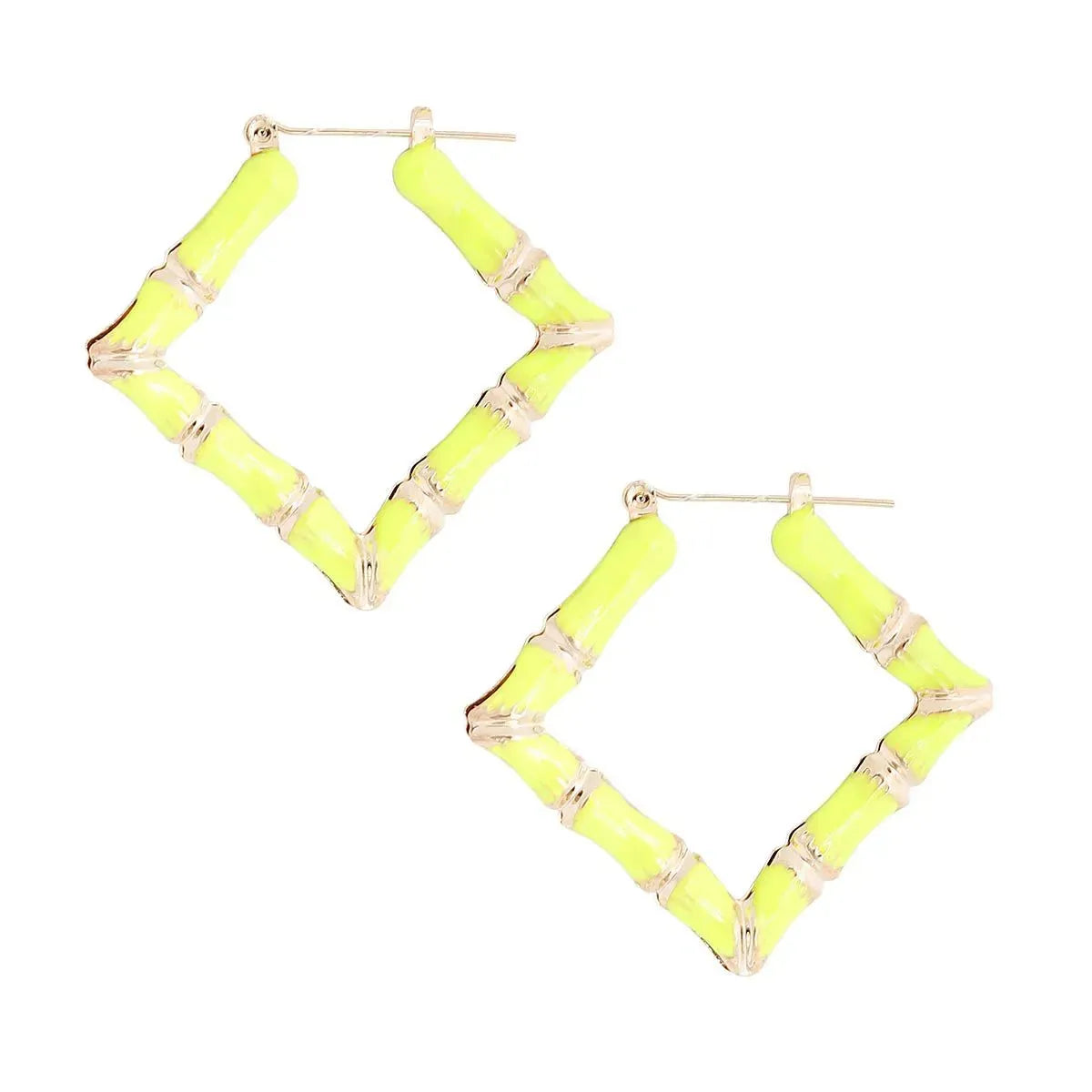 Vivid Neon Yellow Hoops: Trendy and Bold Statement Earrings Jewelry Bubble